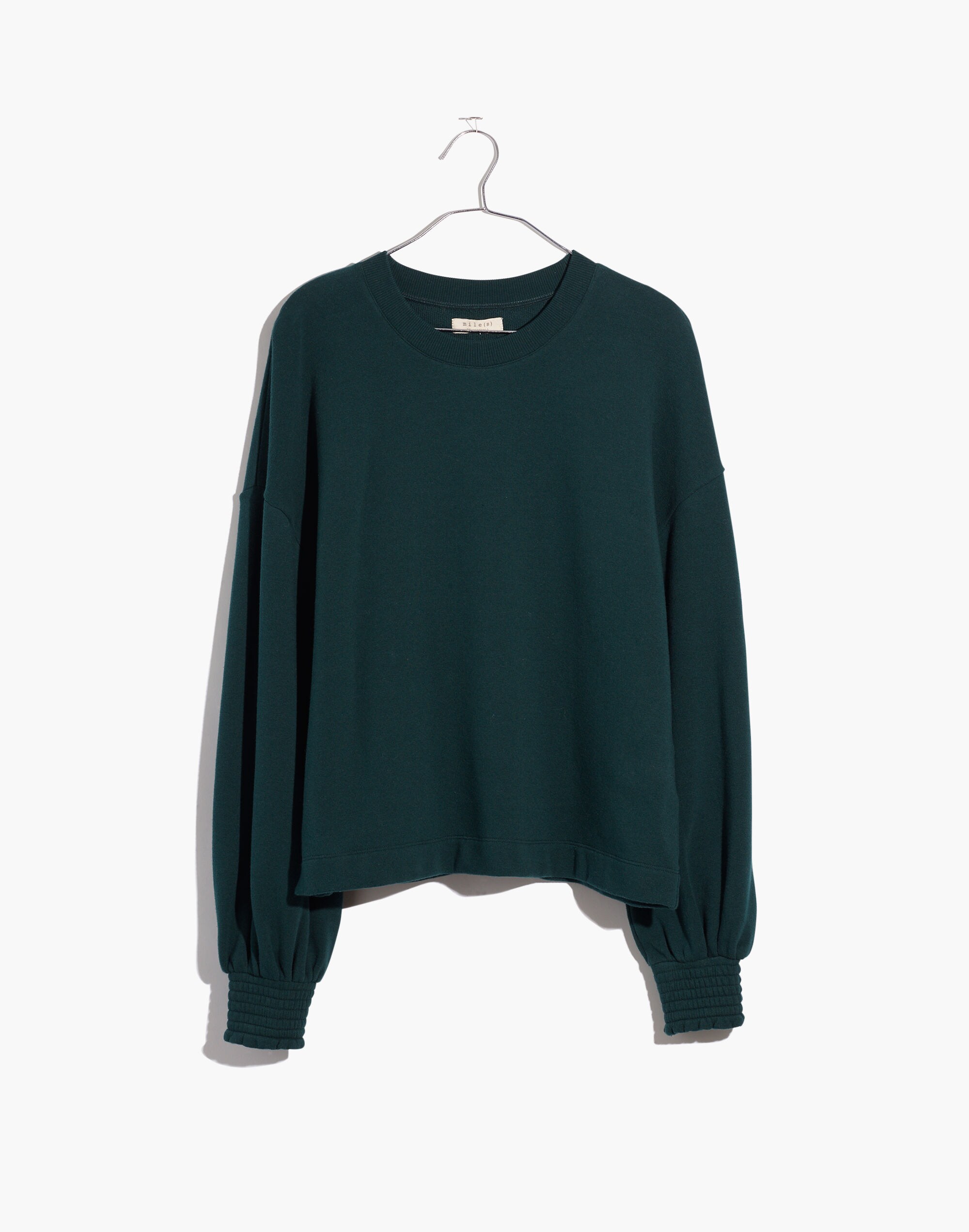 Smocked-Cuff Sweatshirt