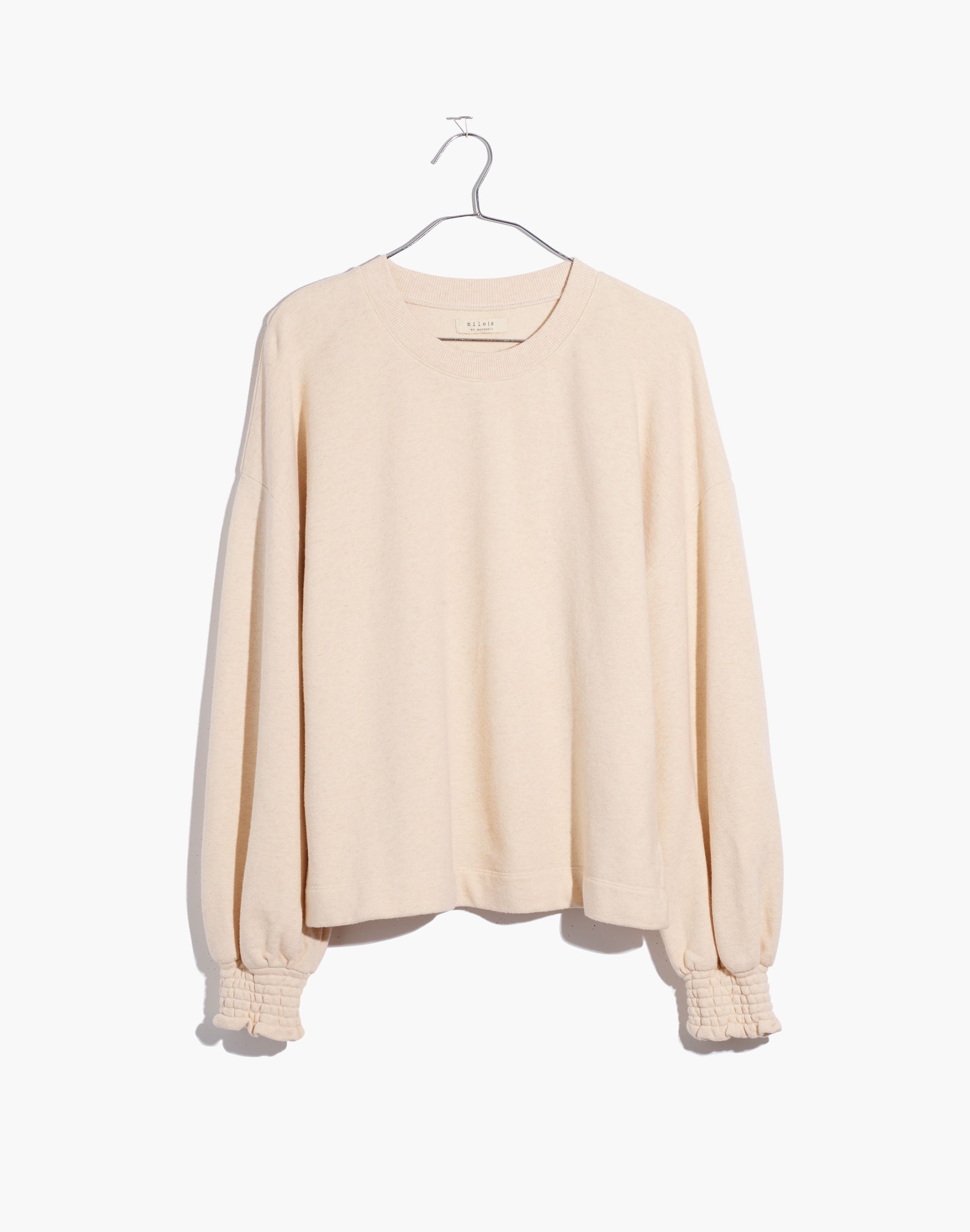 smocked-cuff sweatshirt