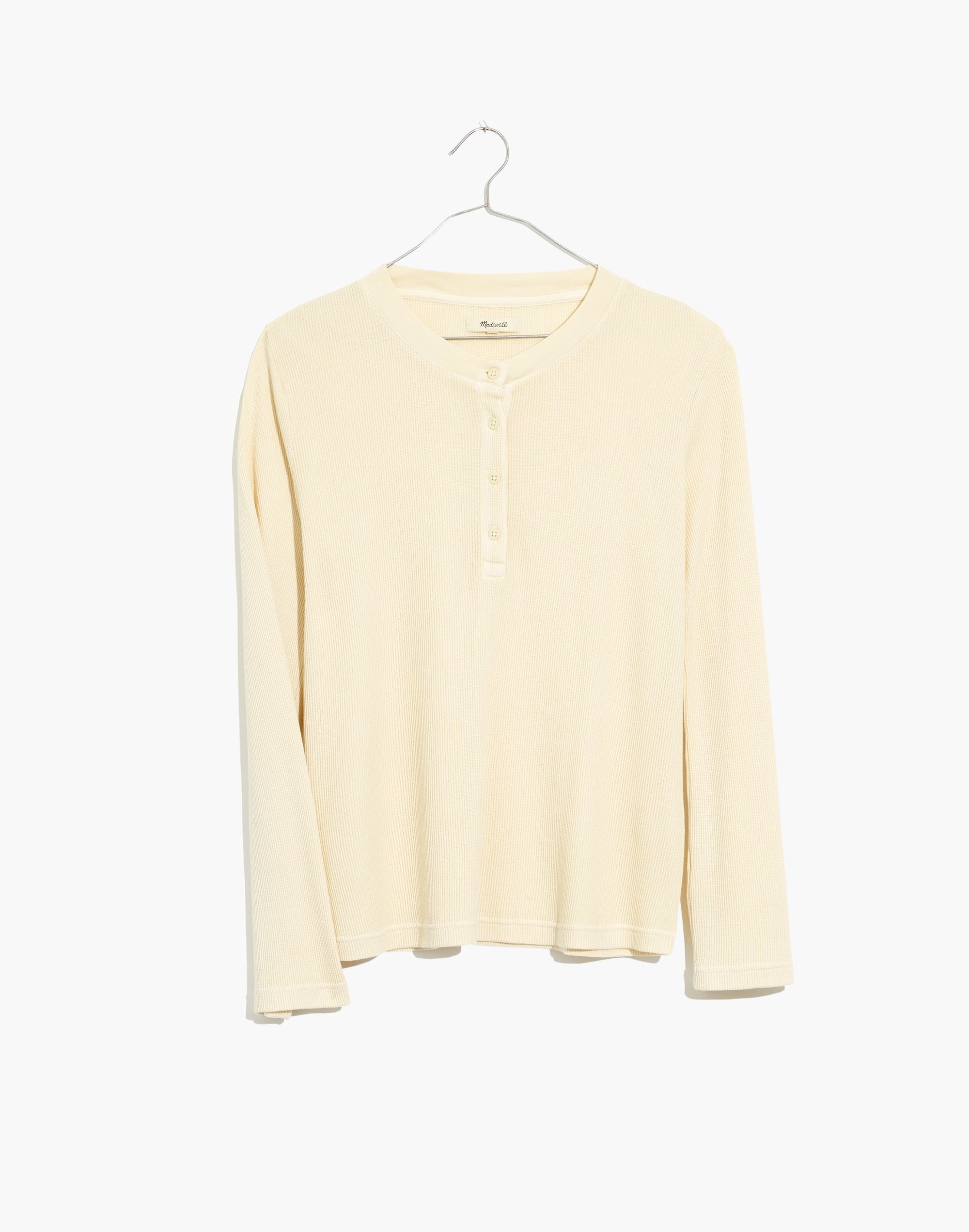 Garment-Dyed Thermal Henley Tee