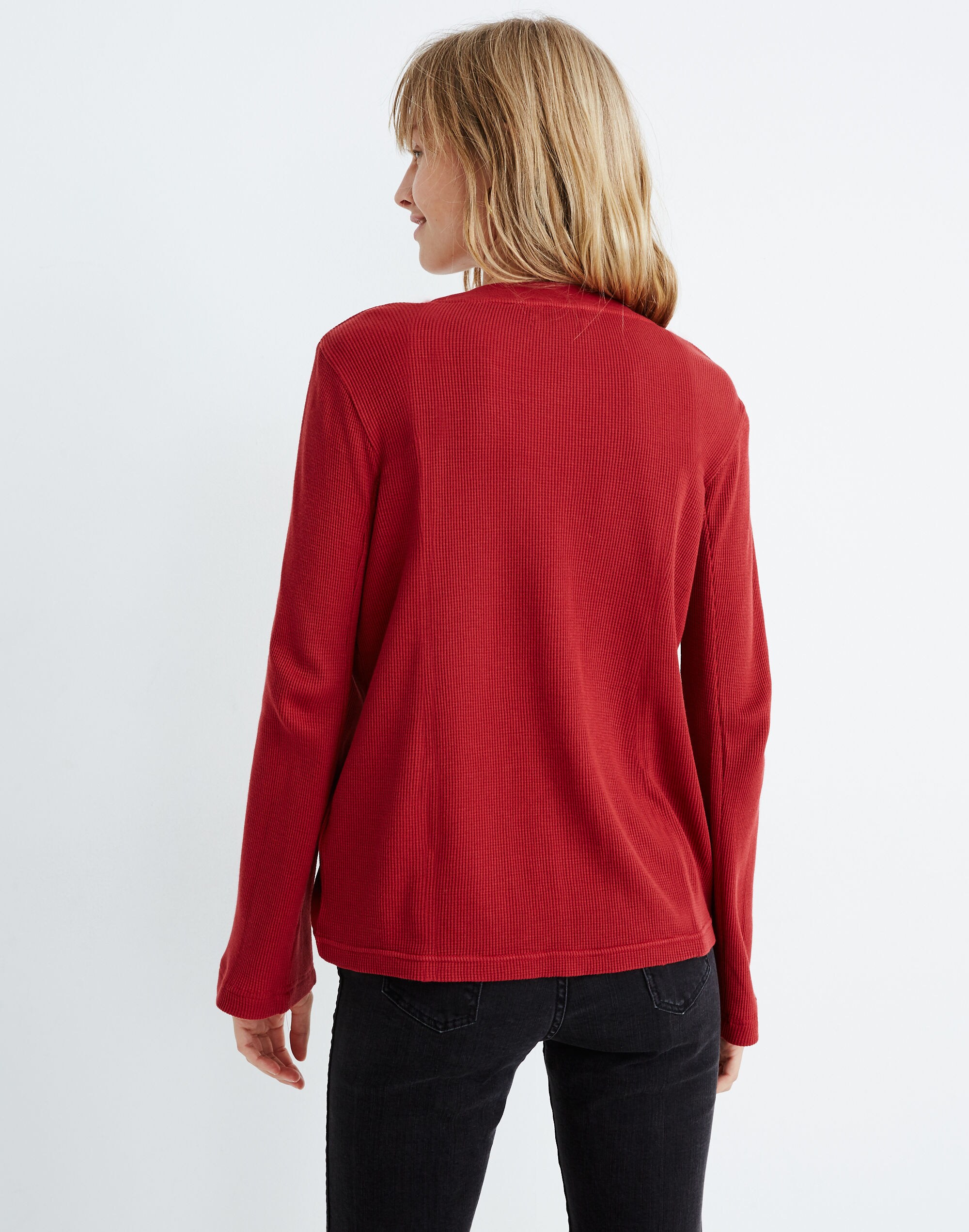 Garment-Dyed Thermal Henley Tee