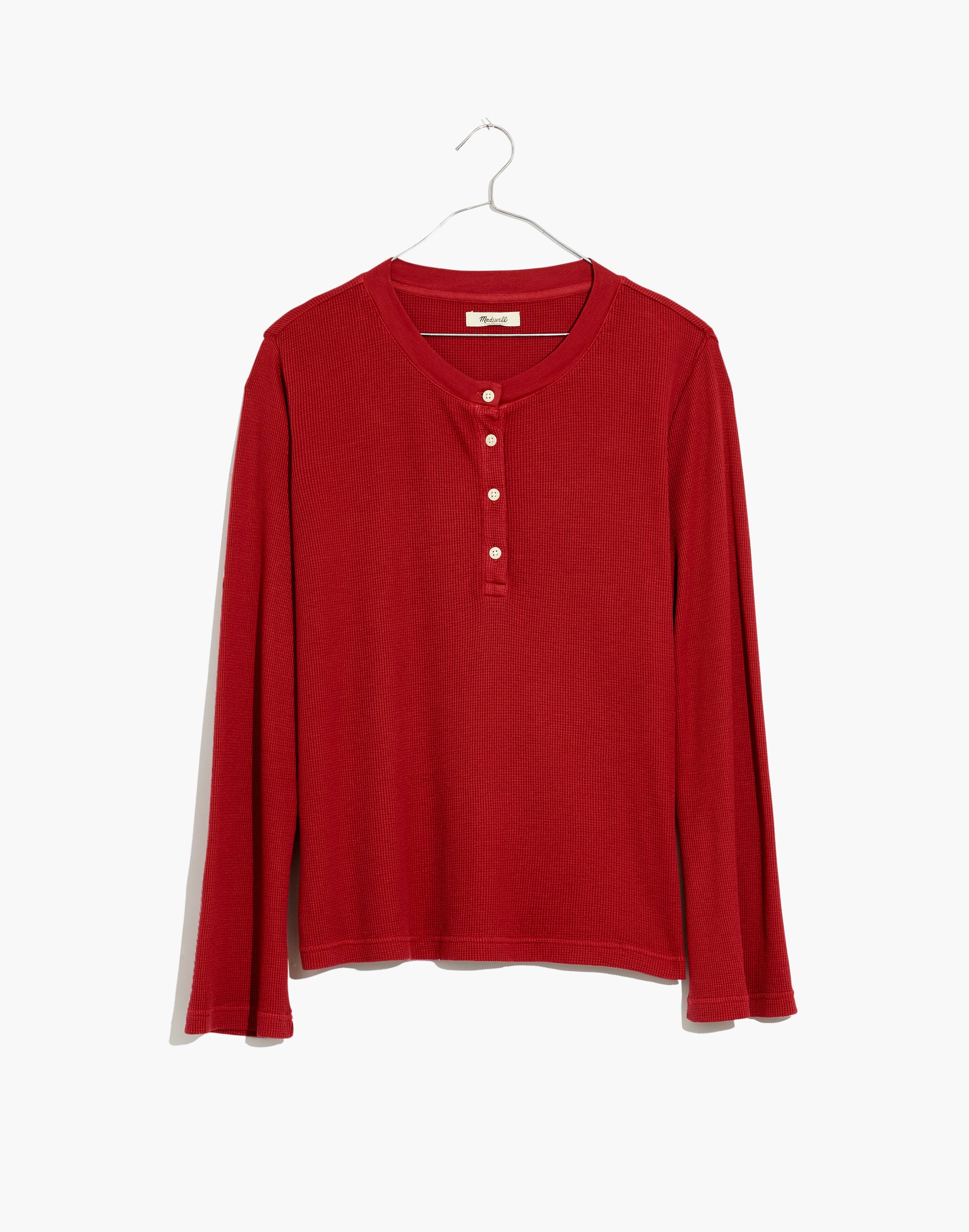 Garment-Dyed Thermal Henley Tee