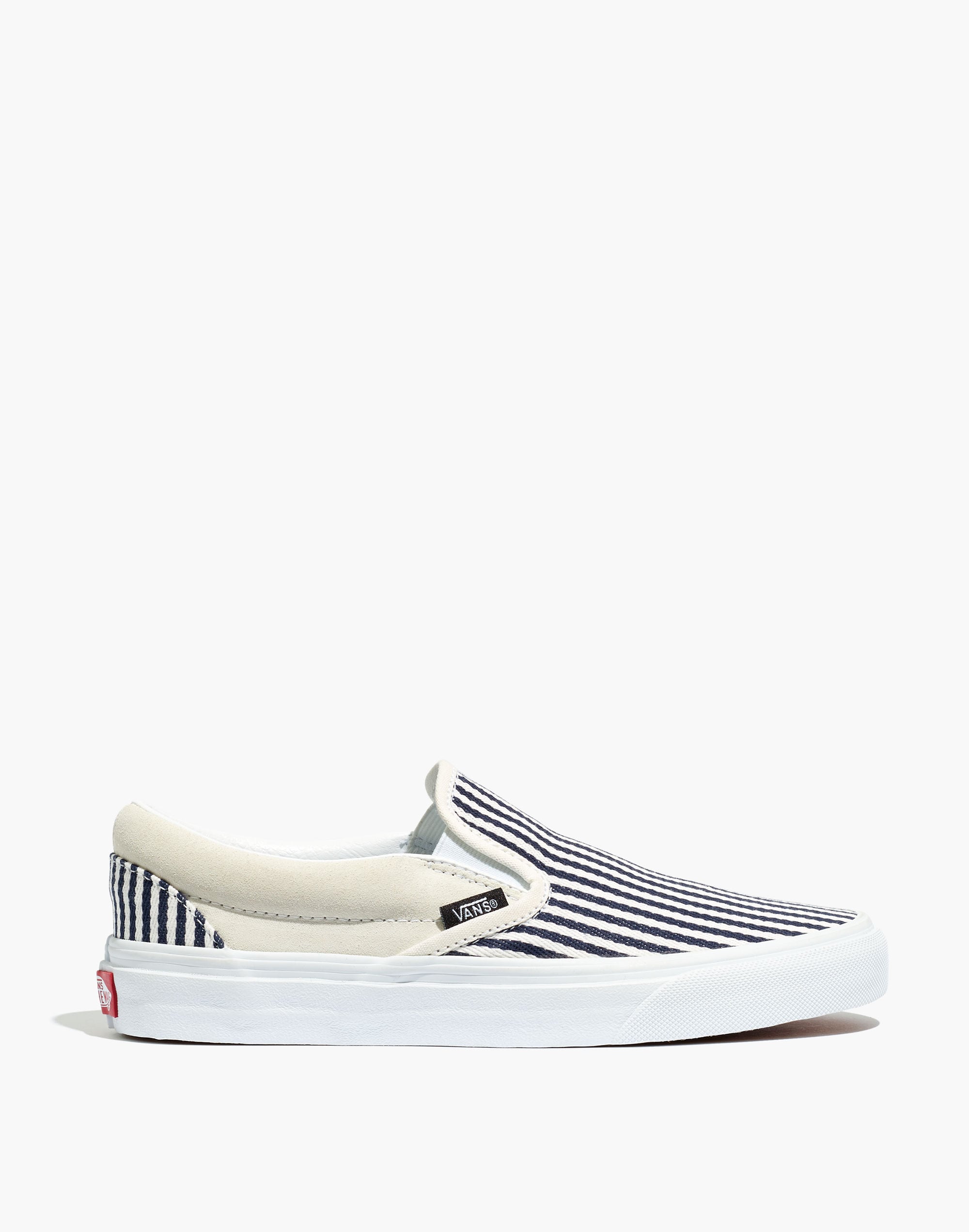 Vans&reg; Unisex Classic Slip-On Sneakers in Railroad Stripes