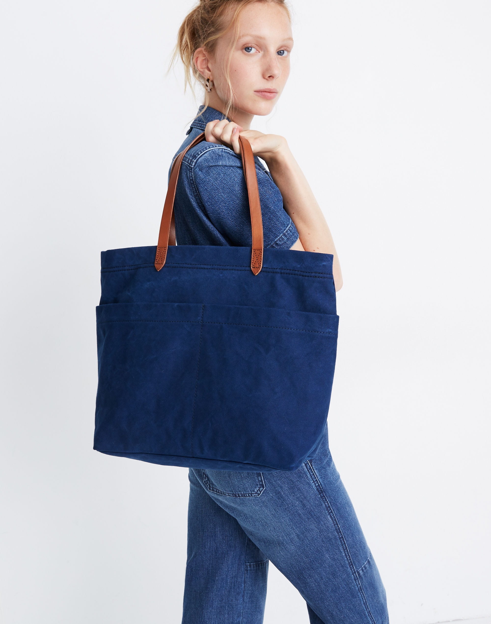 Madewell x Hedley &amp; Bennett Leather-Strap Canvas Tote