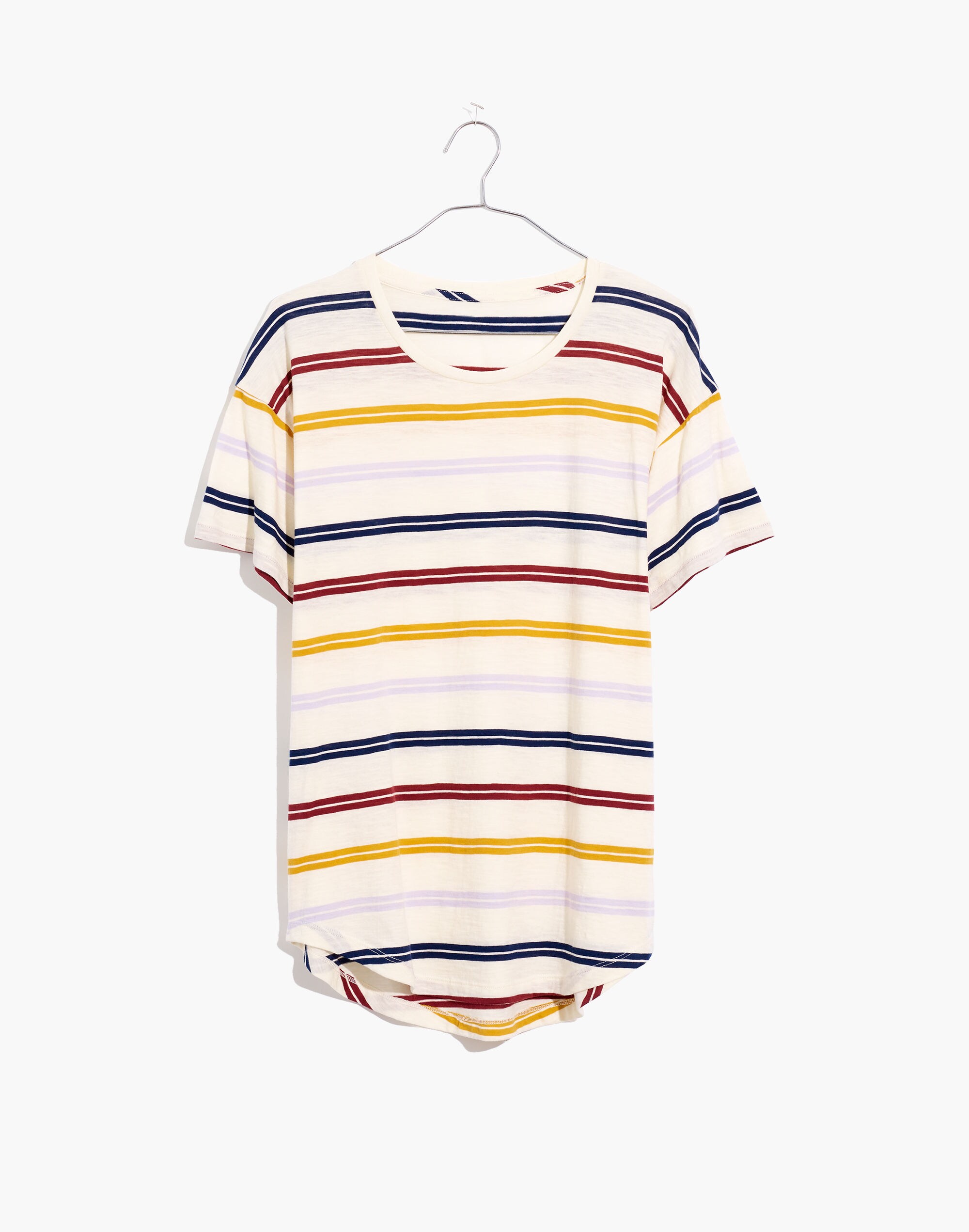 Whisper Cotton Crewneck Tee in Joaquin Stripe