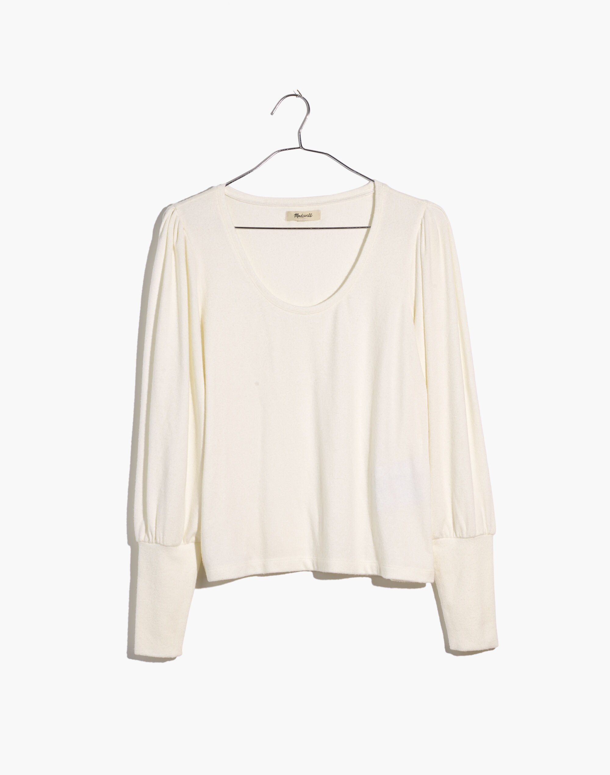Puff-Sleeve Scoopneck Top