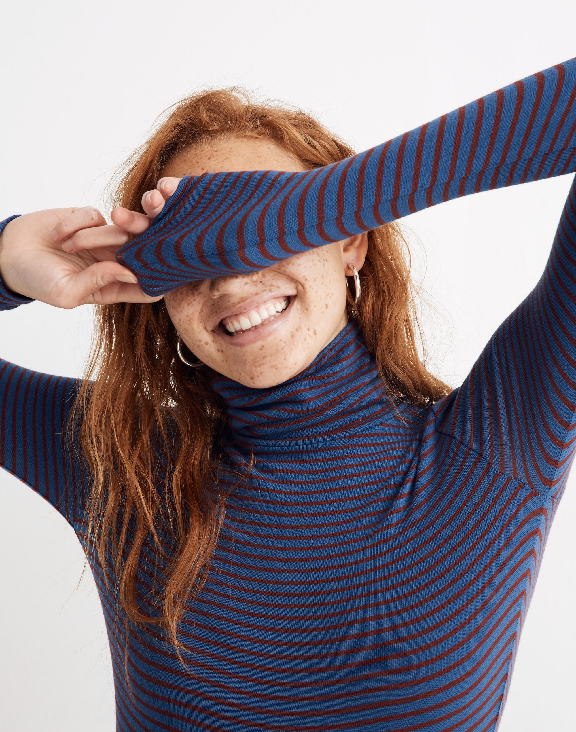 Turtleneck Bodysuit in Simone Stripe