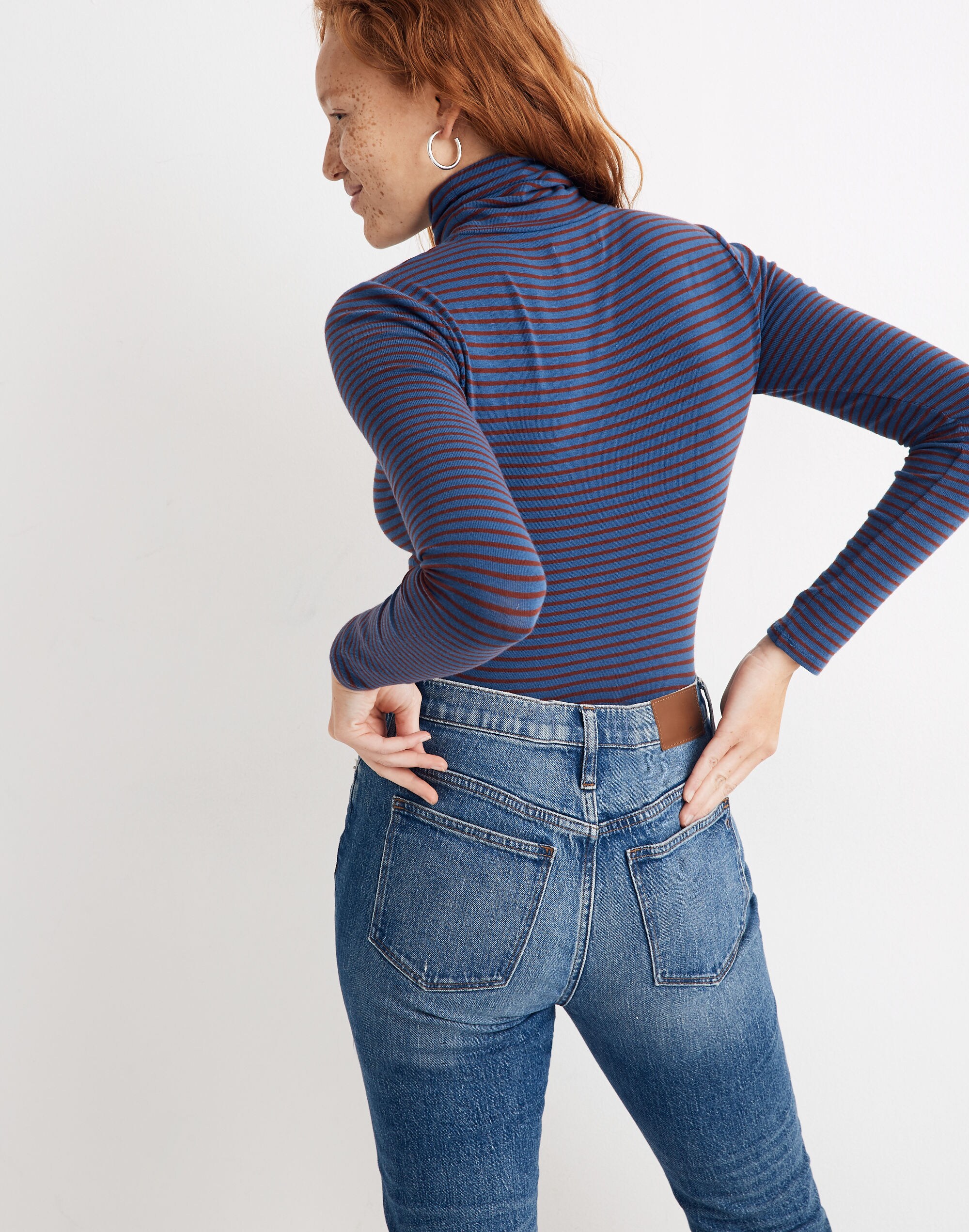 Turtleneck Bodysuit in Simone Stripe