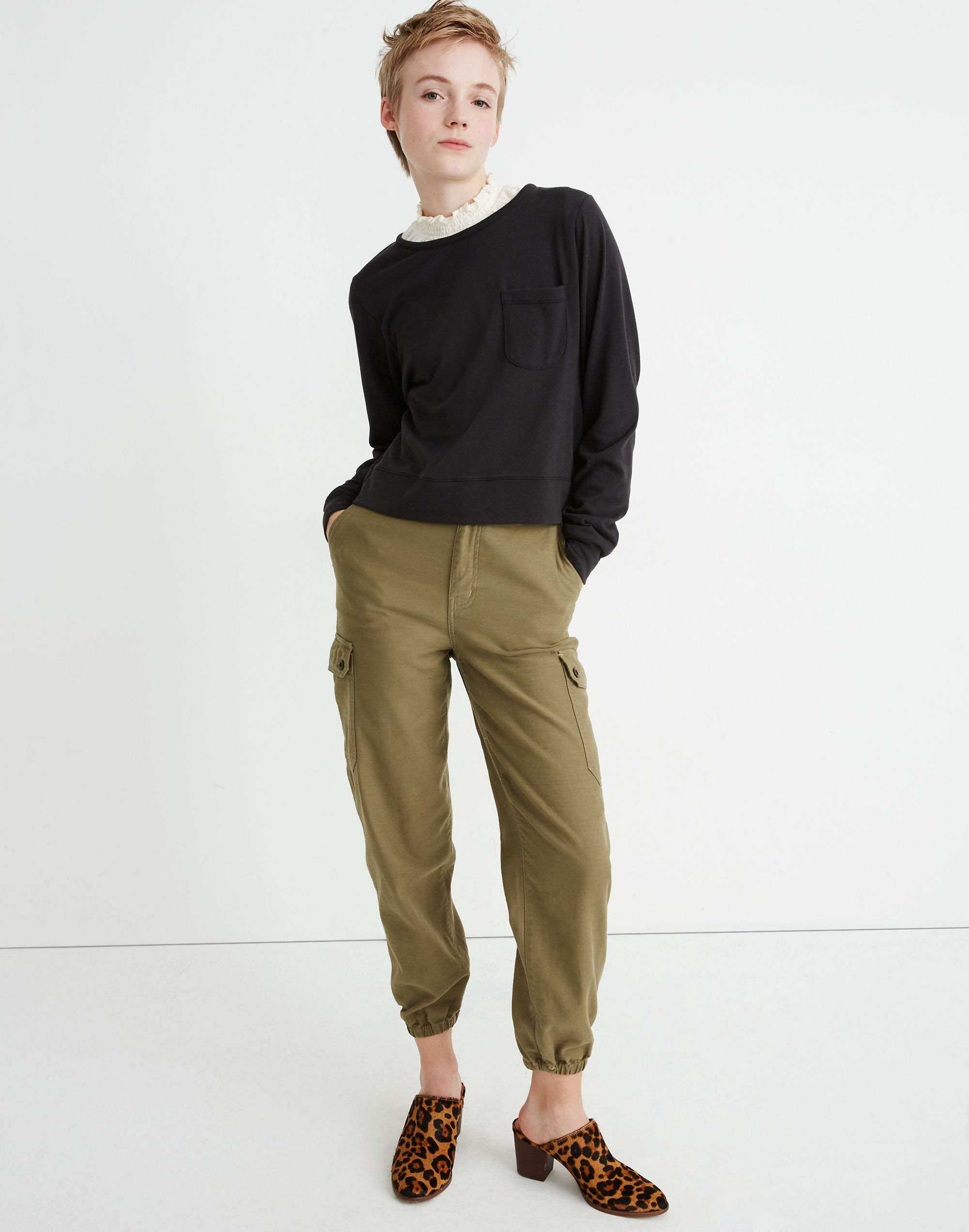 dolman-sleeve pocket tee