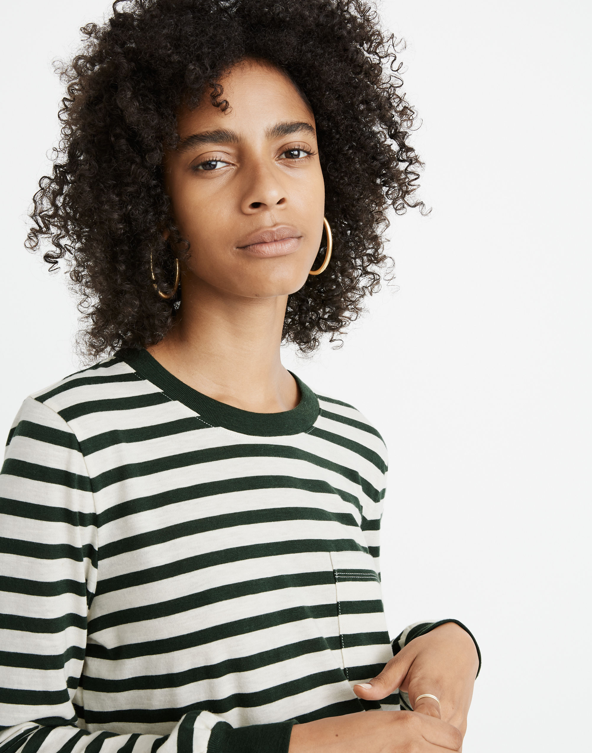 Long-Sleeve Tee in Eaves Stripe