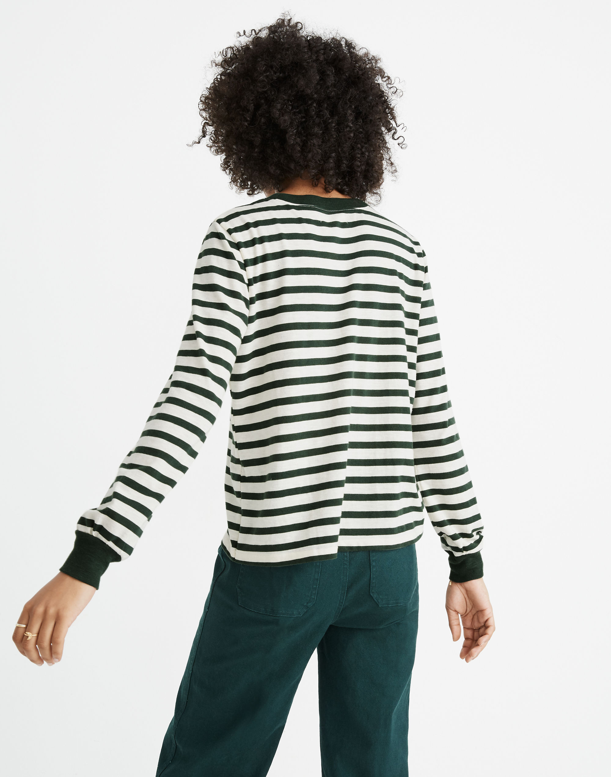 Long-Sleeve Tee in Eaves Stripe