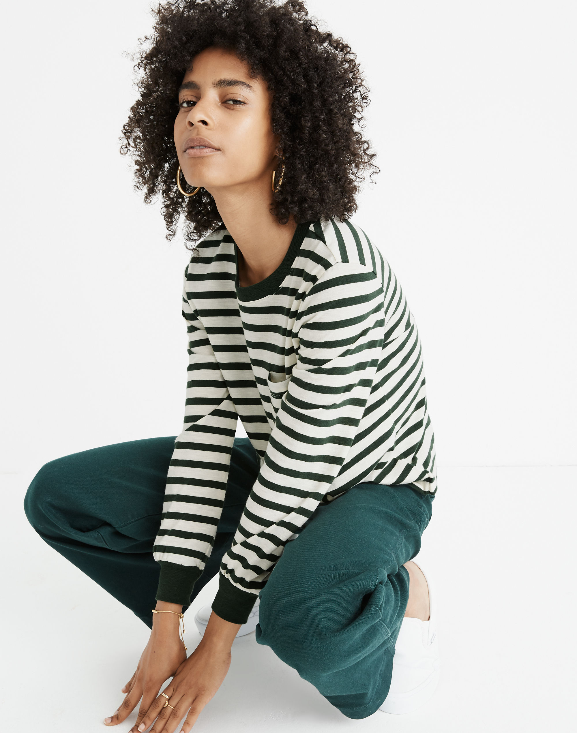 Long-Sleeve Tee in Eaves Stripe