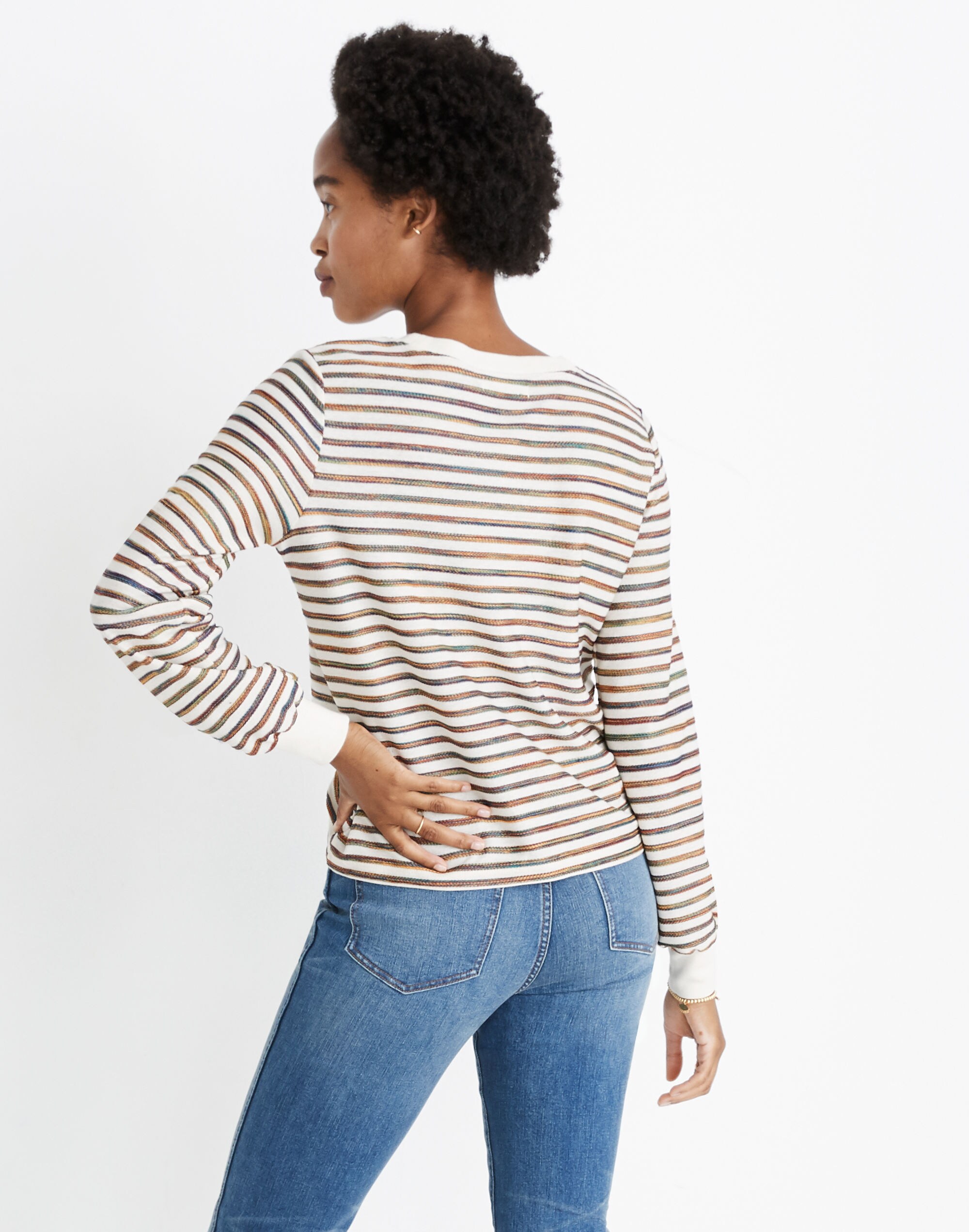 Long-Sleeve Tee in Rainbow Stripe
