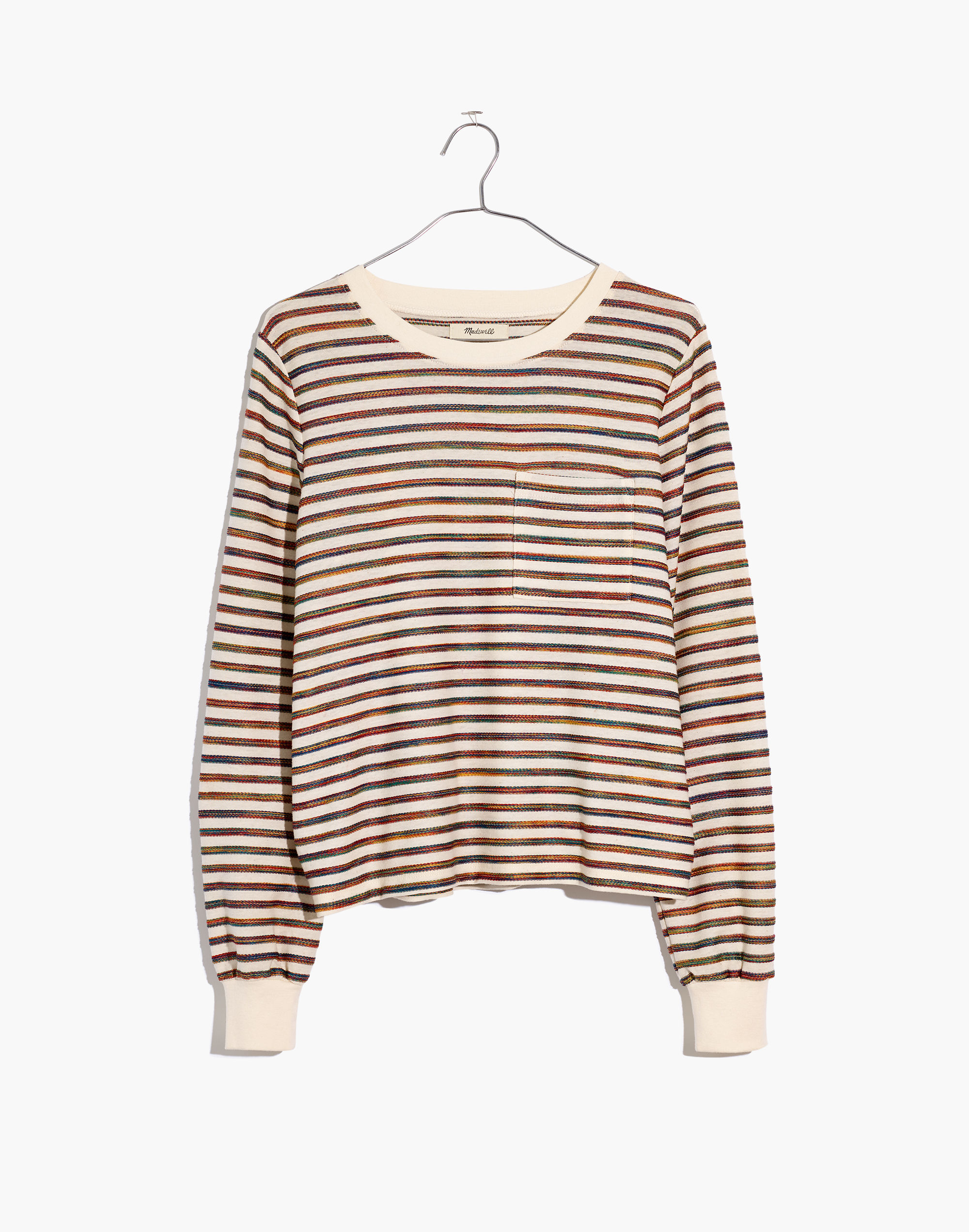 Long-Sleeve Tee in Rainbow Stripe