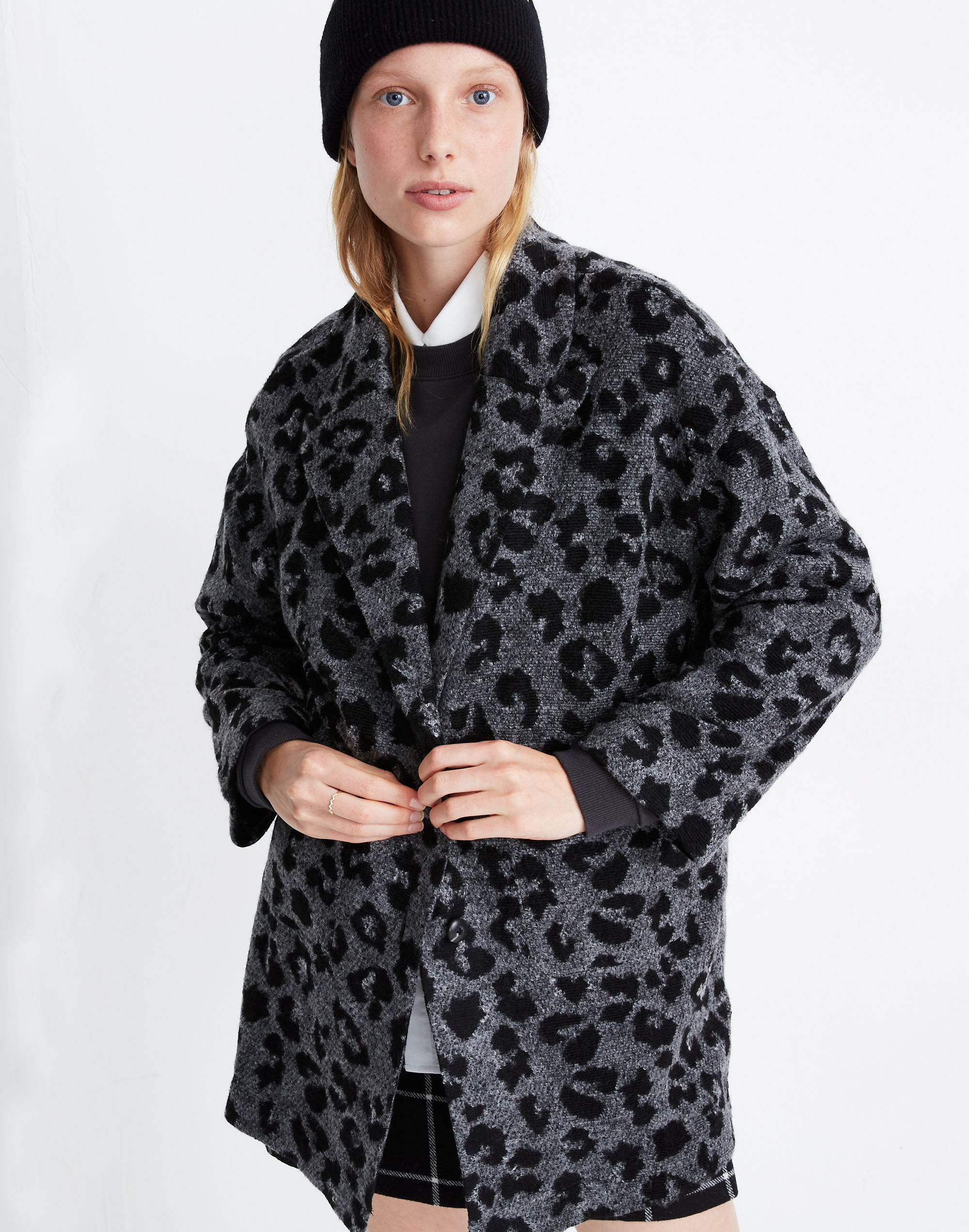 Texture &amp; Thread Blazer Coat in Jungle Cat