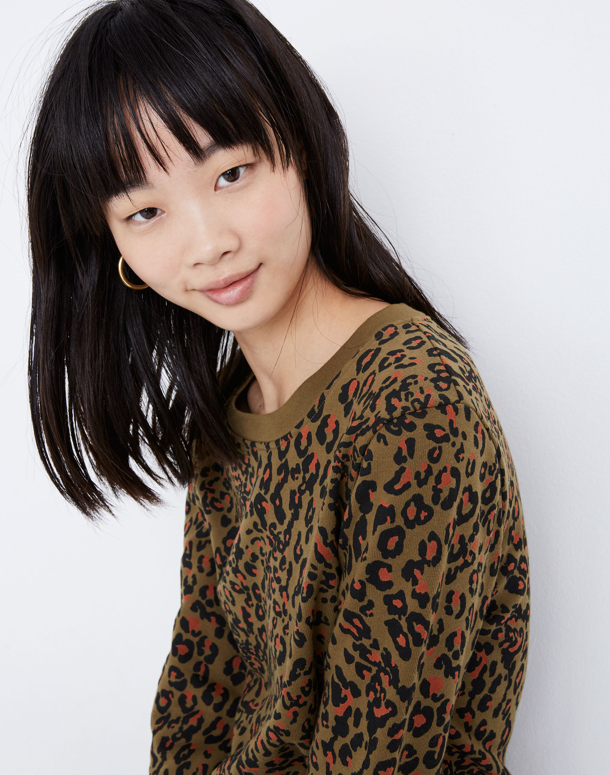 Banded Sweatshirt in Jungle Cat