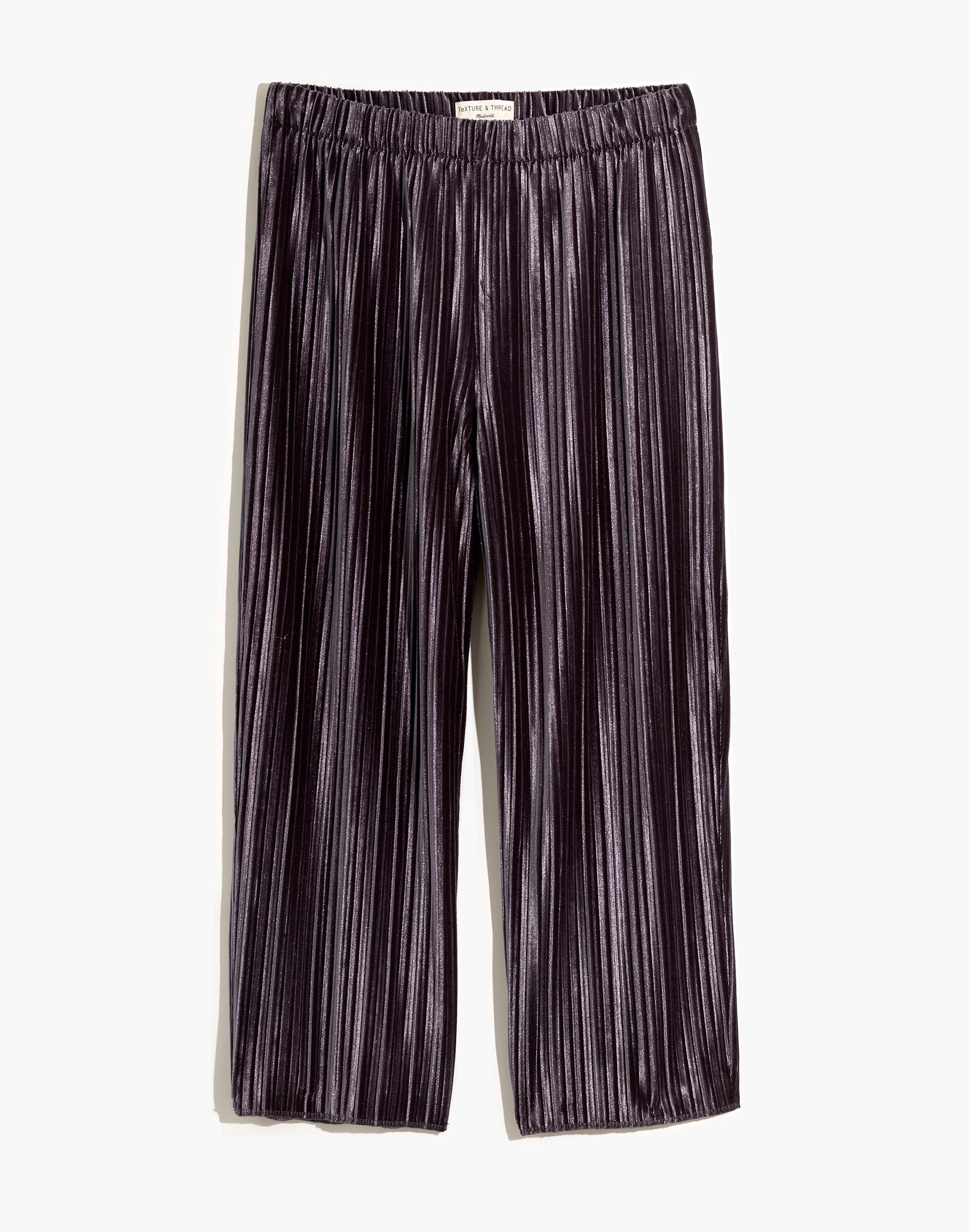 Pleated Velvet Pull-On Pants