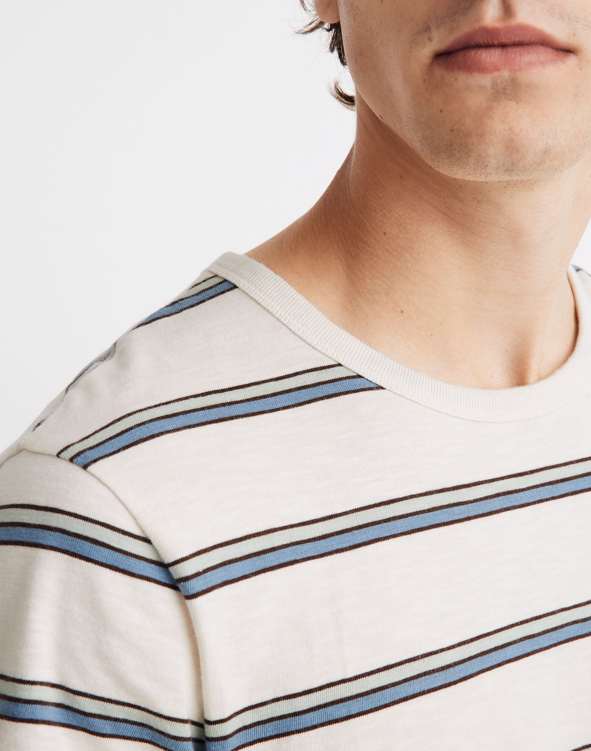 Allday Crewneck Tee in Rodney Stripe