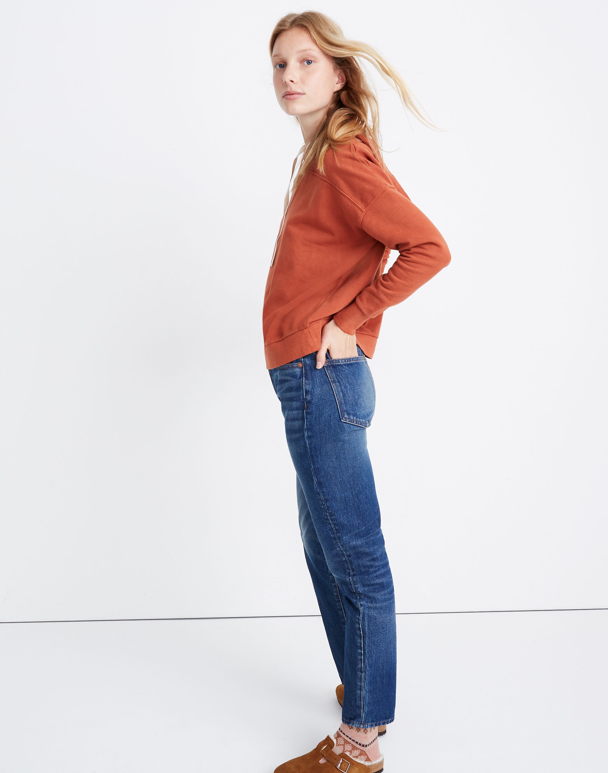 Recycled Cotton Seamed Hoodie Sweatshirt