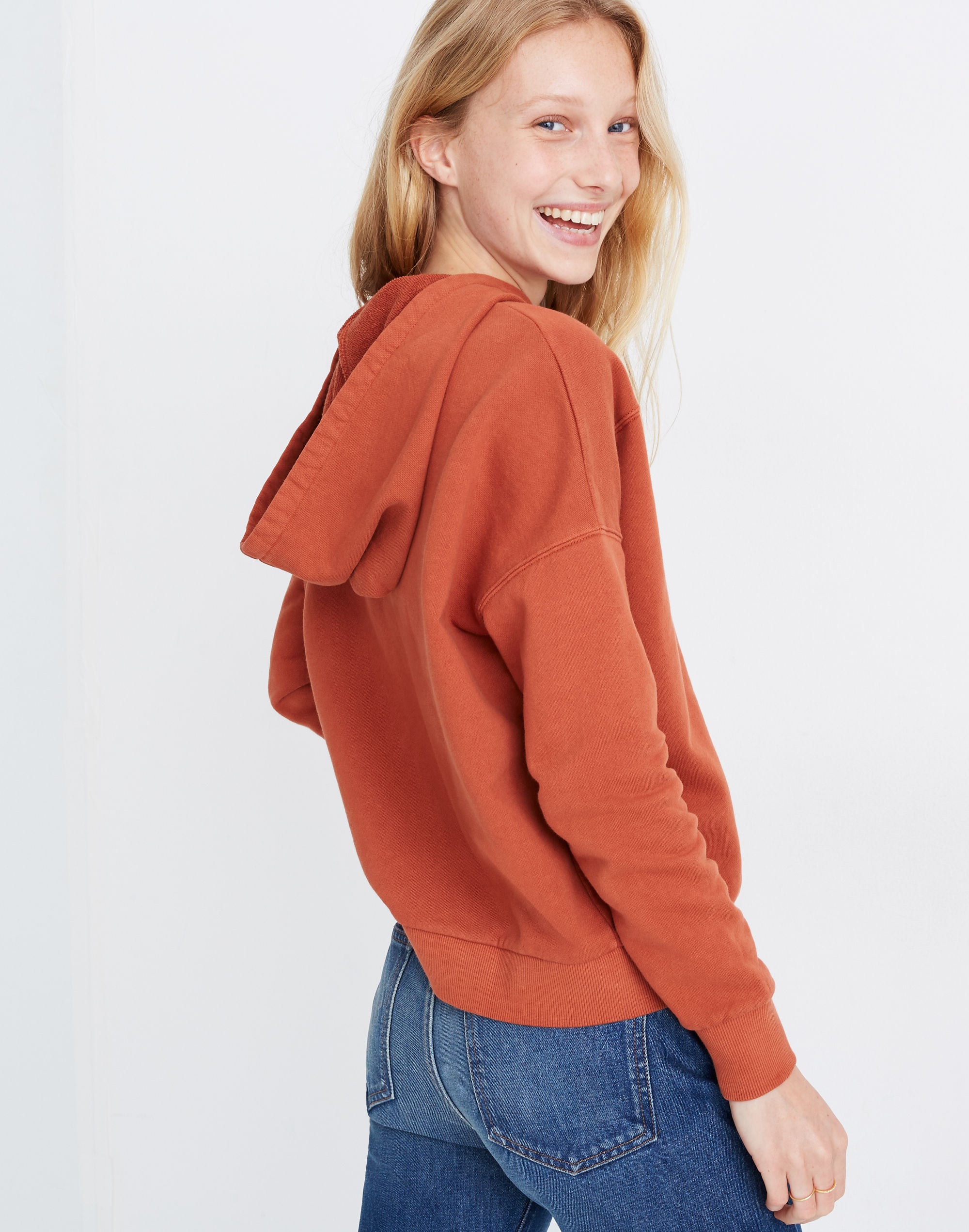 Recycled Cotton Seamed Hoodie Sweatshirt