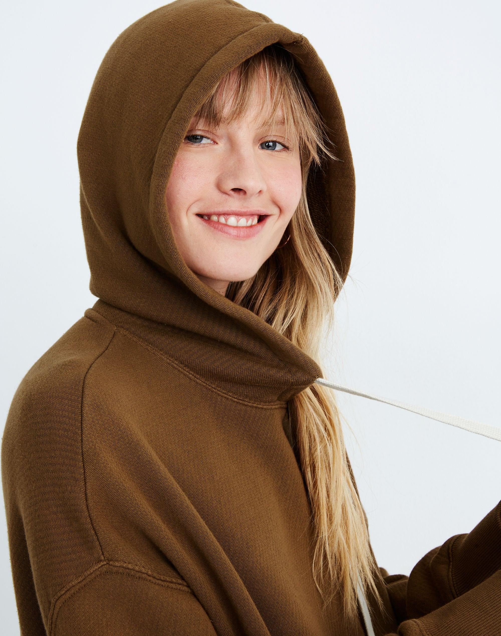 Overdyed Raw-Hem Hoodie Sweatshirt