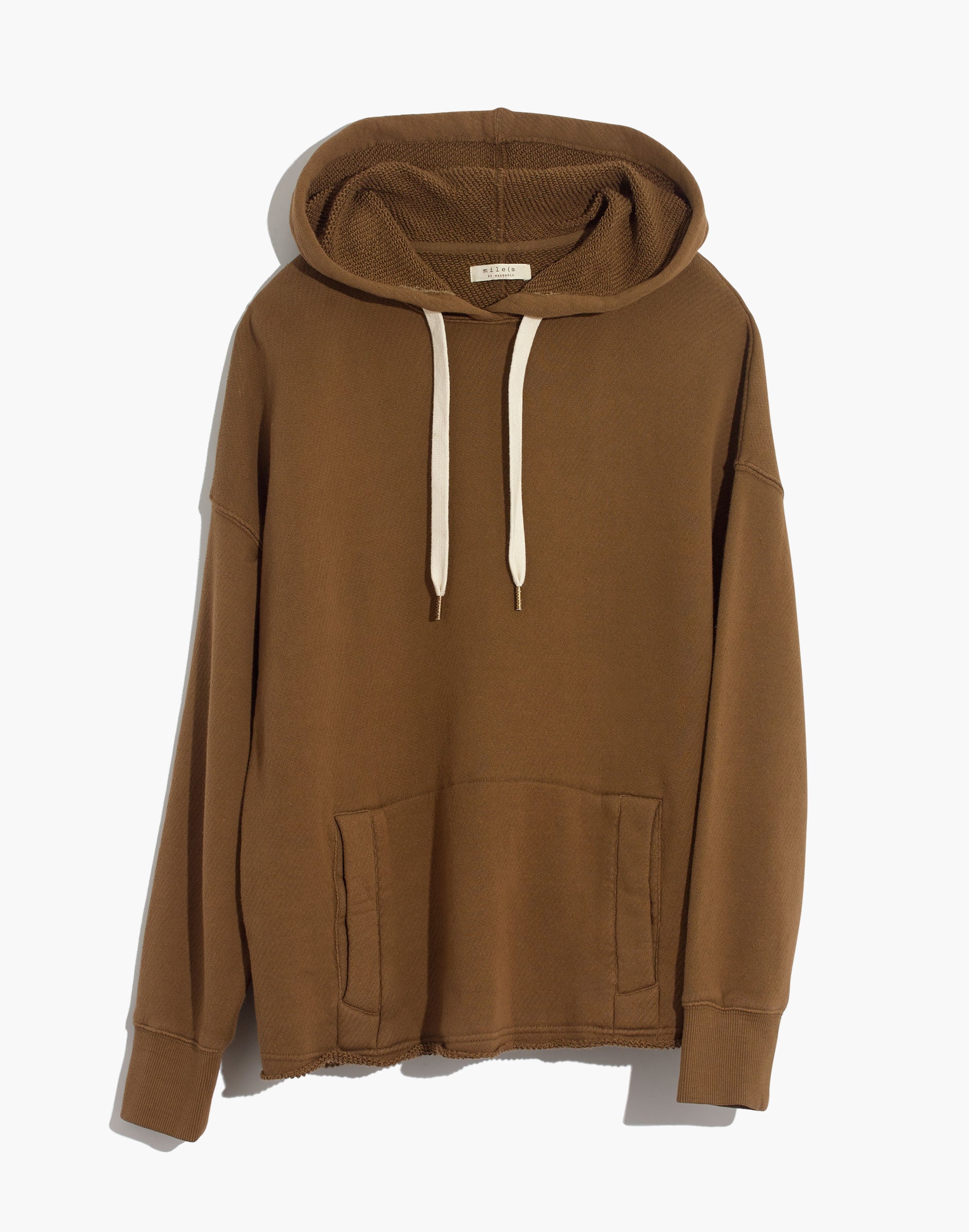 Overdyed Raw-Hem Hoodie Sweatshirt