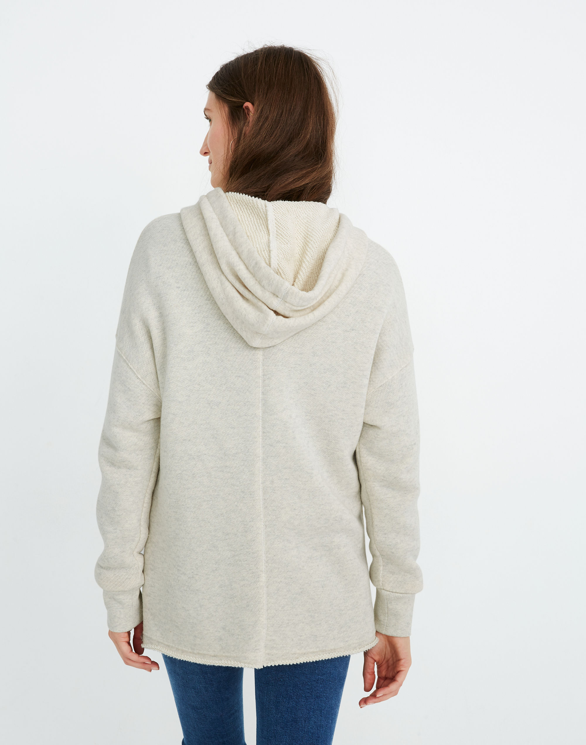 Raw-Hem Hoodie Sweatshirt