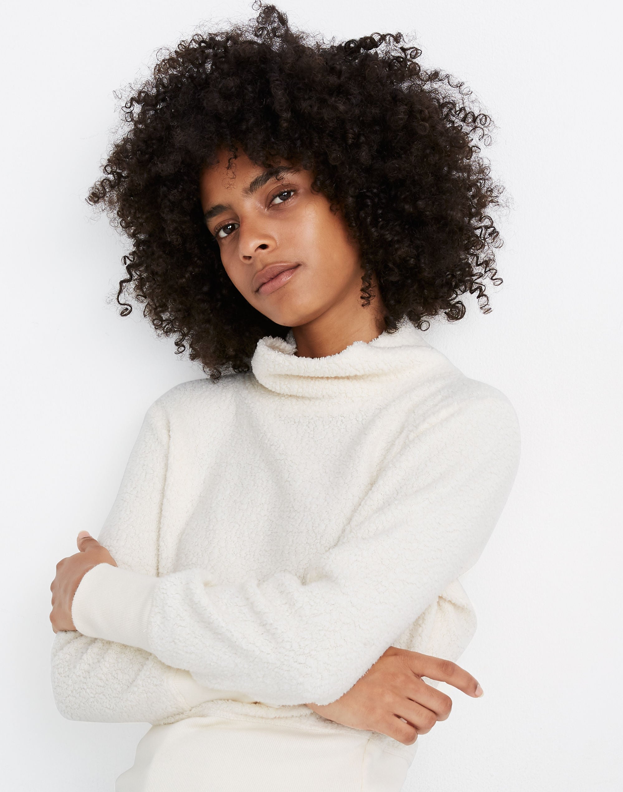 terry mockneck sweatshirt