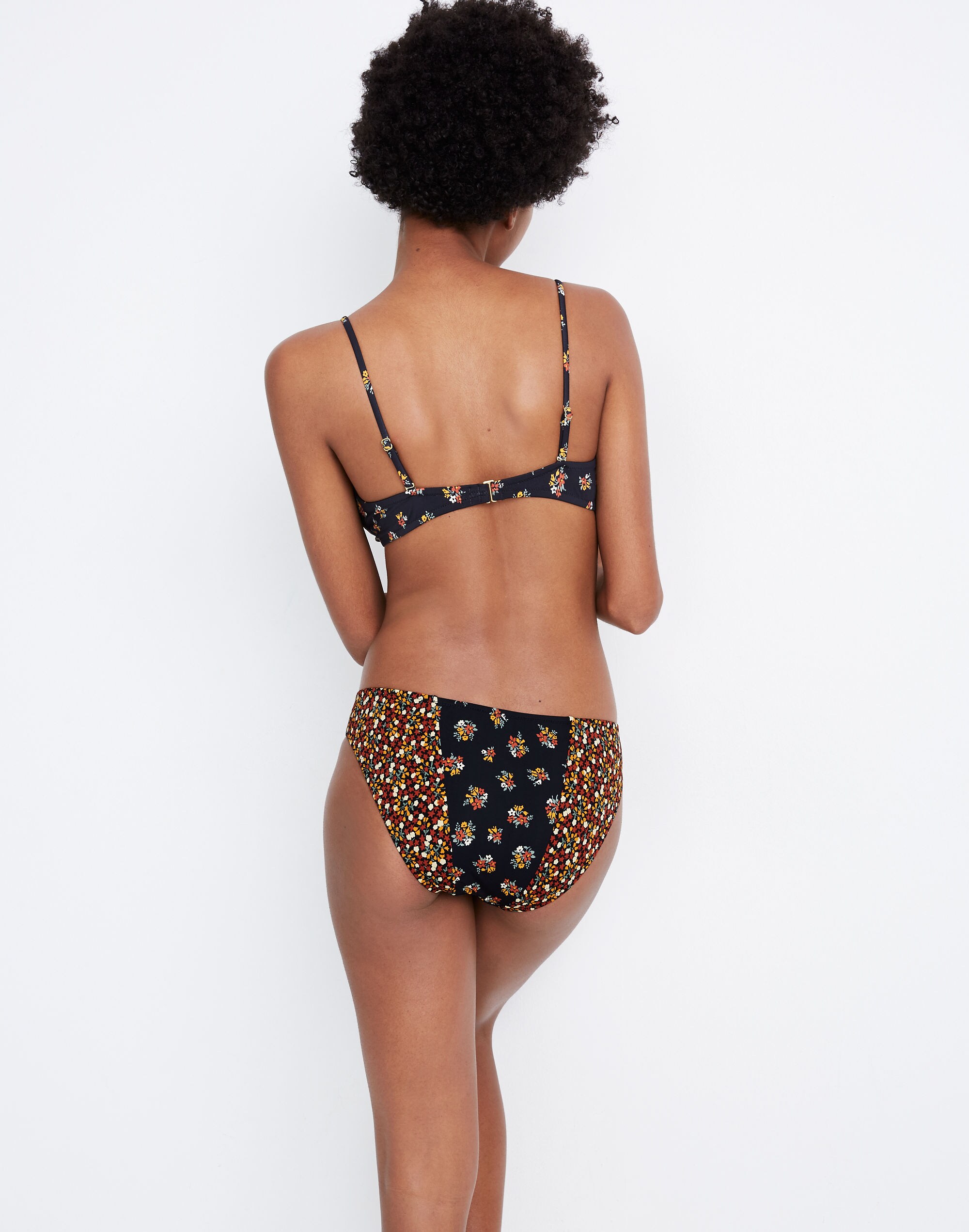 Madewell Second Wave Classic Bikini Bottom in Little Lilies Mix