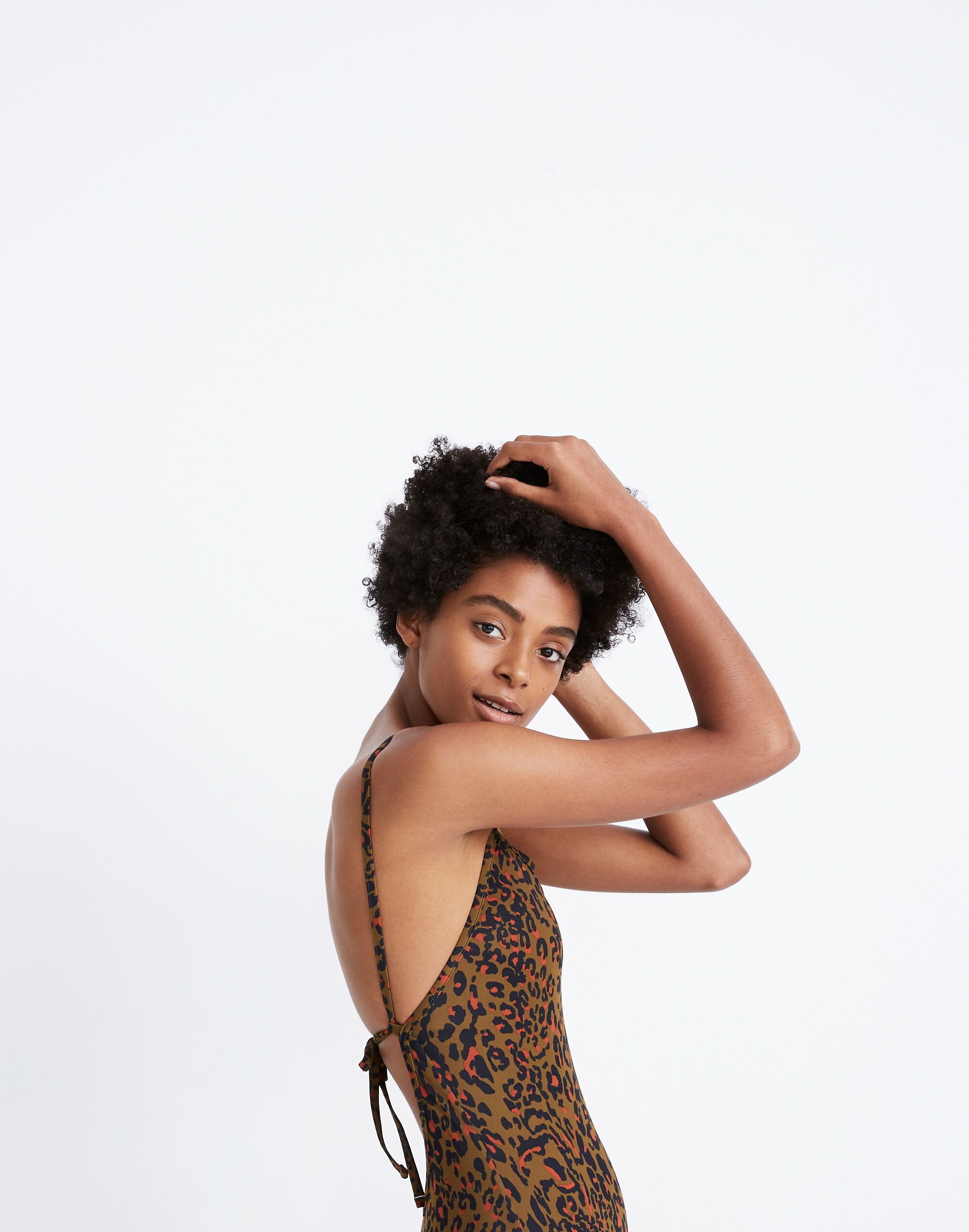 Madewell Second Wave Straight One-Piece Swimsuit in Jungle Cat