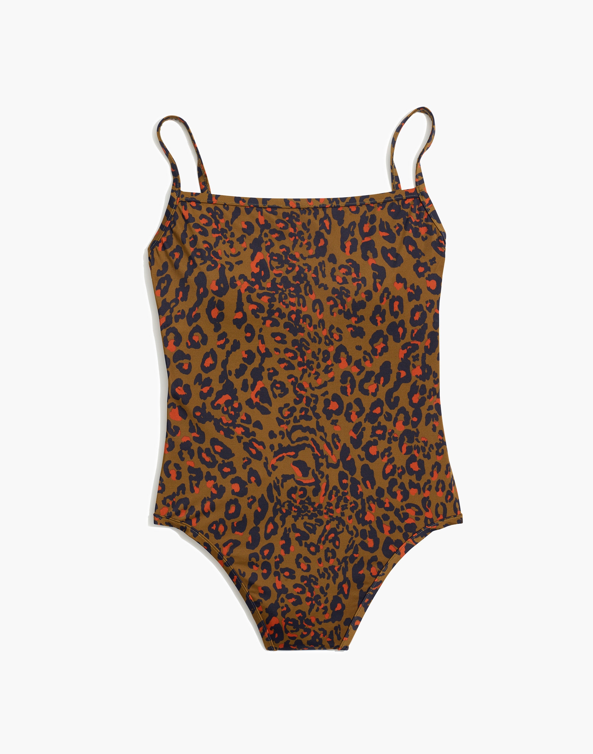 Madewell Second Wave Straight One-Piece Swimsuit in Jungle Cat