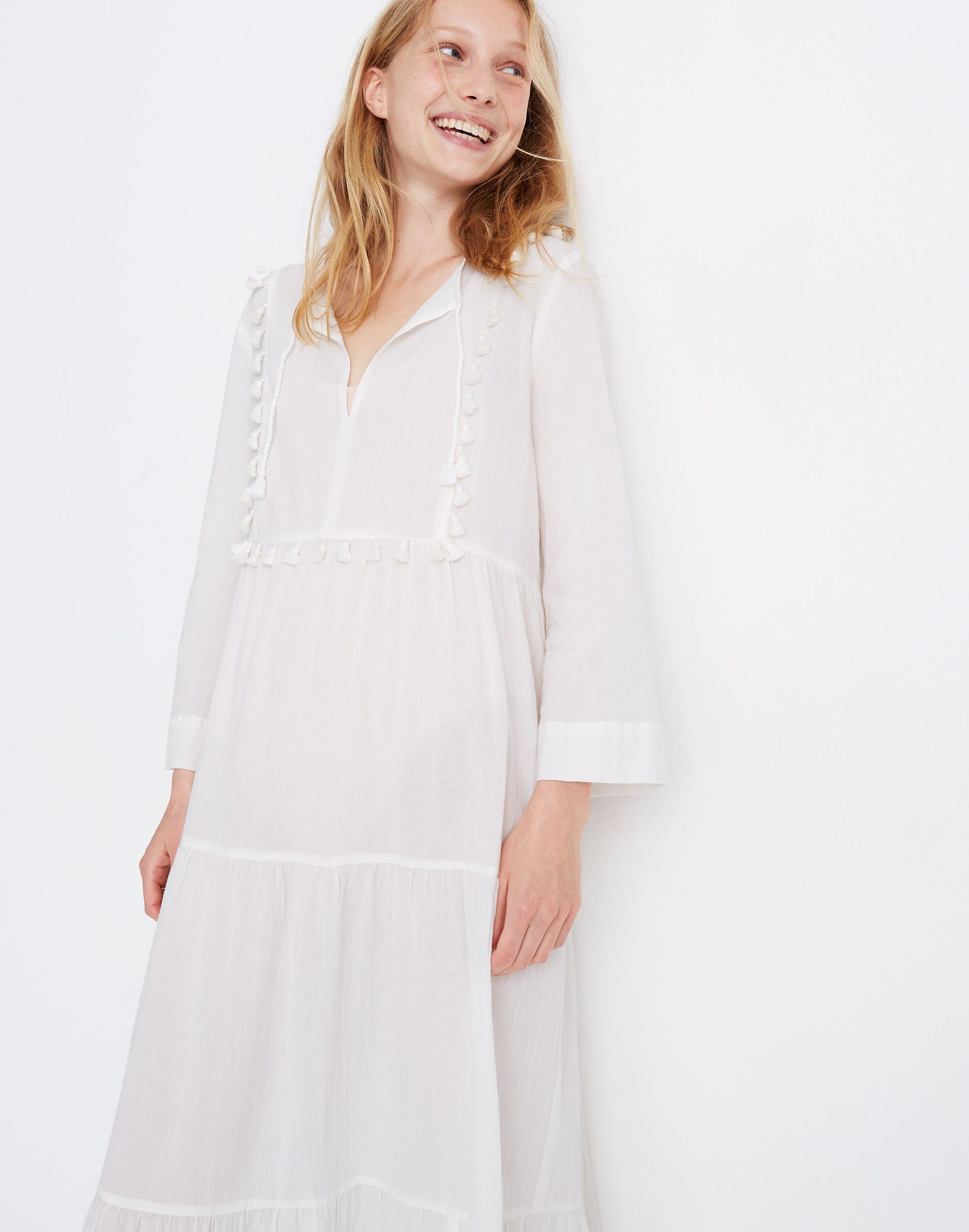 Tiered Cover-Up Caftan Dress