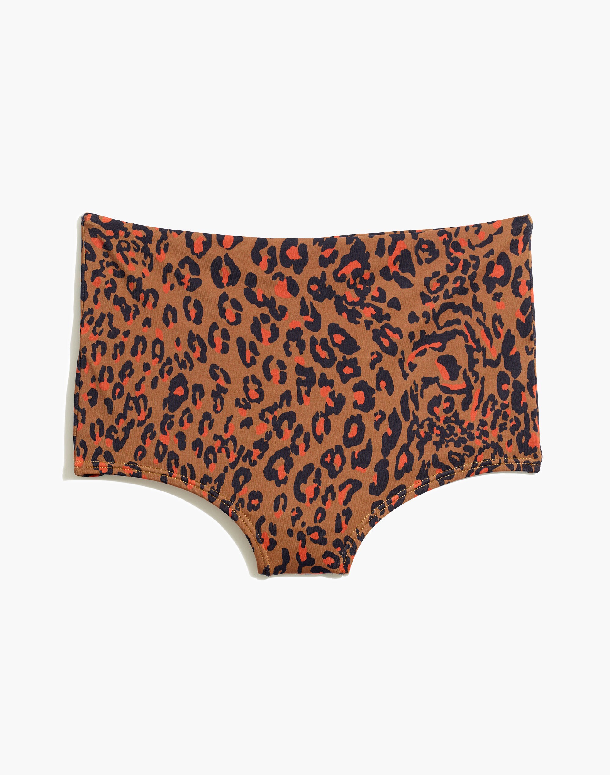 Madewell Second Wave Retro High-Waisted Bikini Bottom in Jungle Cat