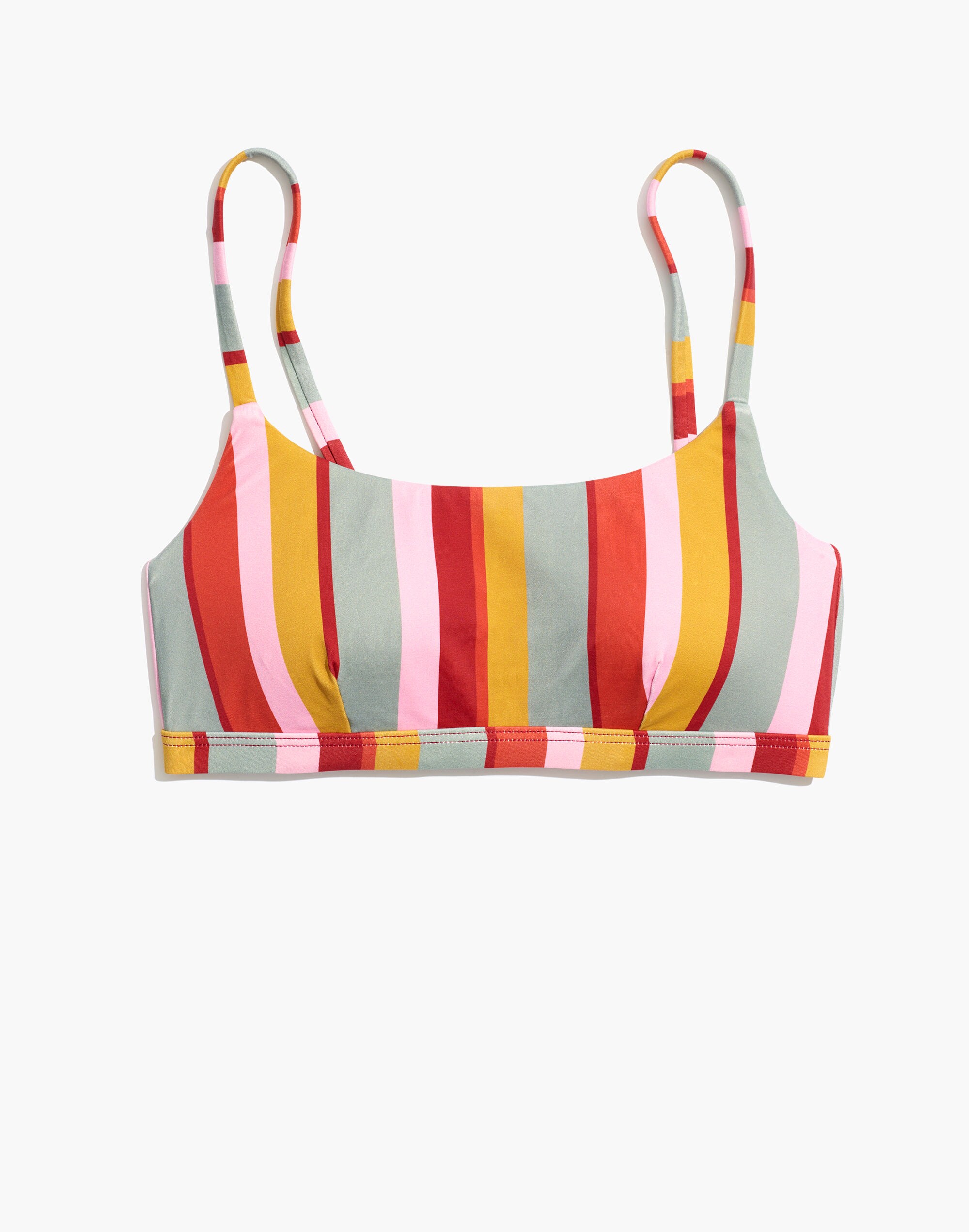 Madewell Second Wave Sport Bikini Top in Rainbow Stripe