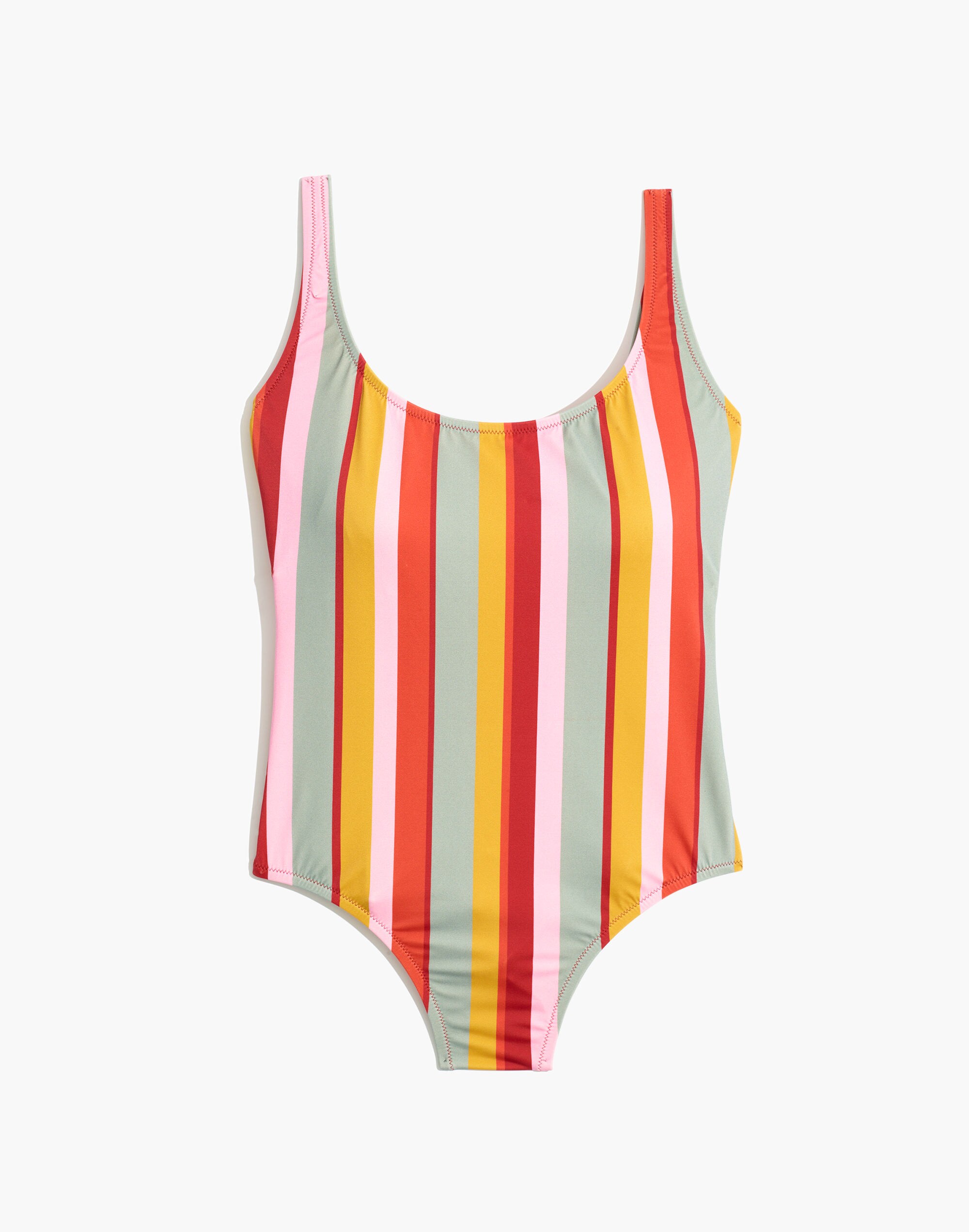 Madewell Second Wave Tank One-Piece Swimsuit in Rainbow Stripe