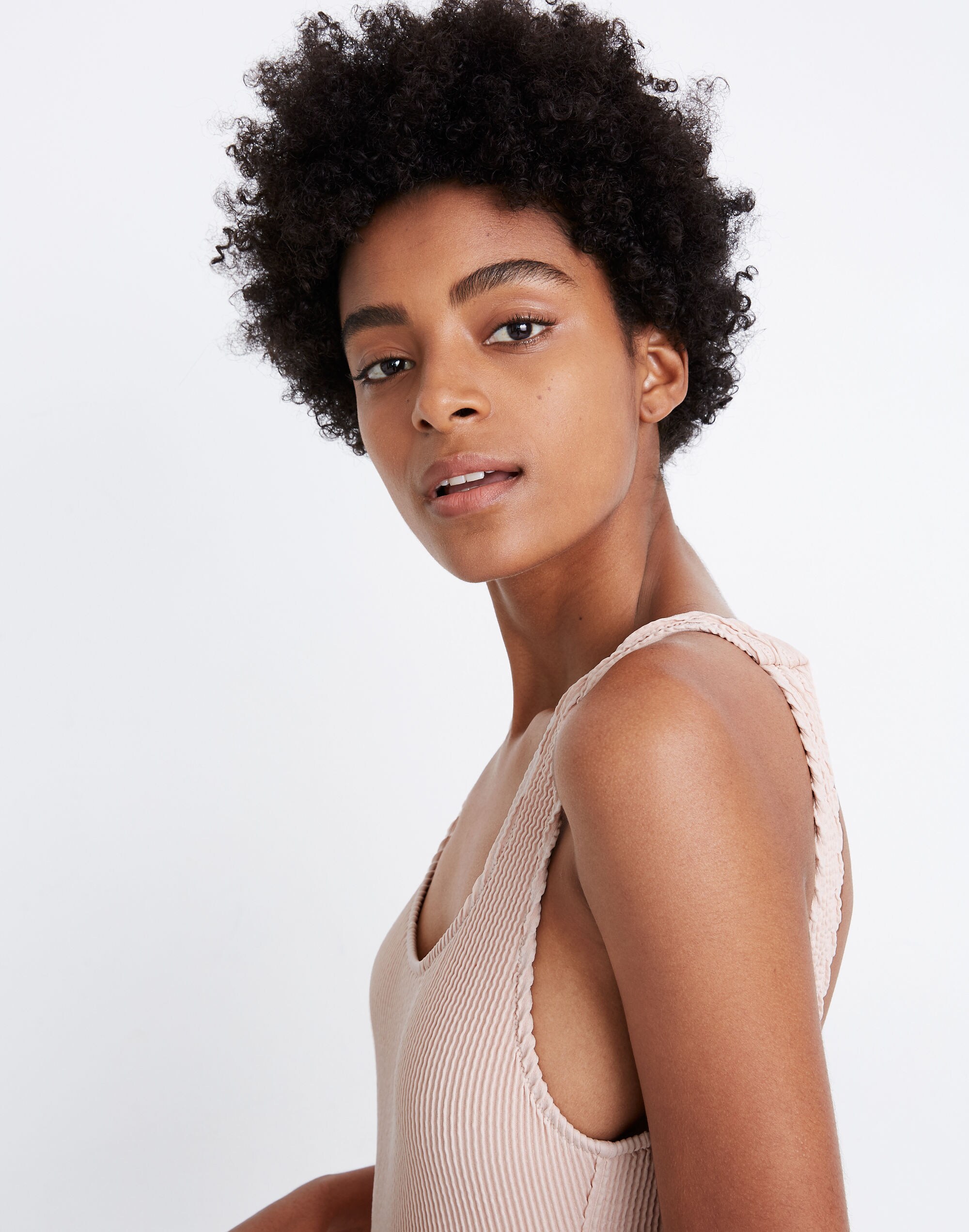 Madewell Second Wave Textured Tank One-Piece Swimsuit