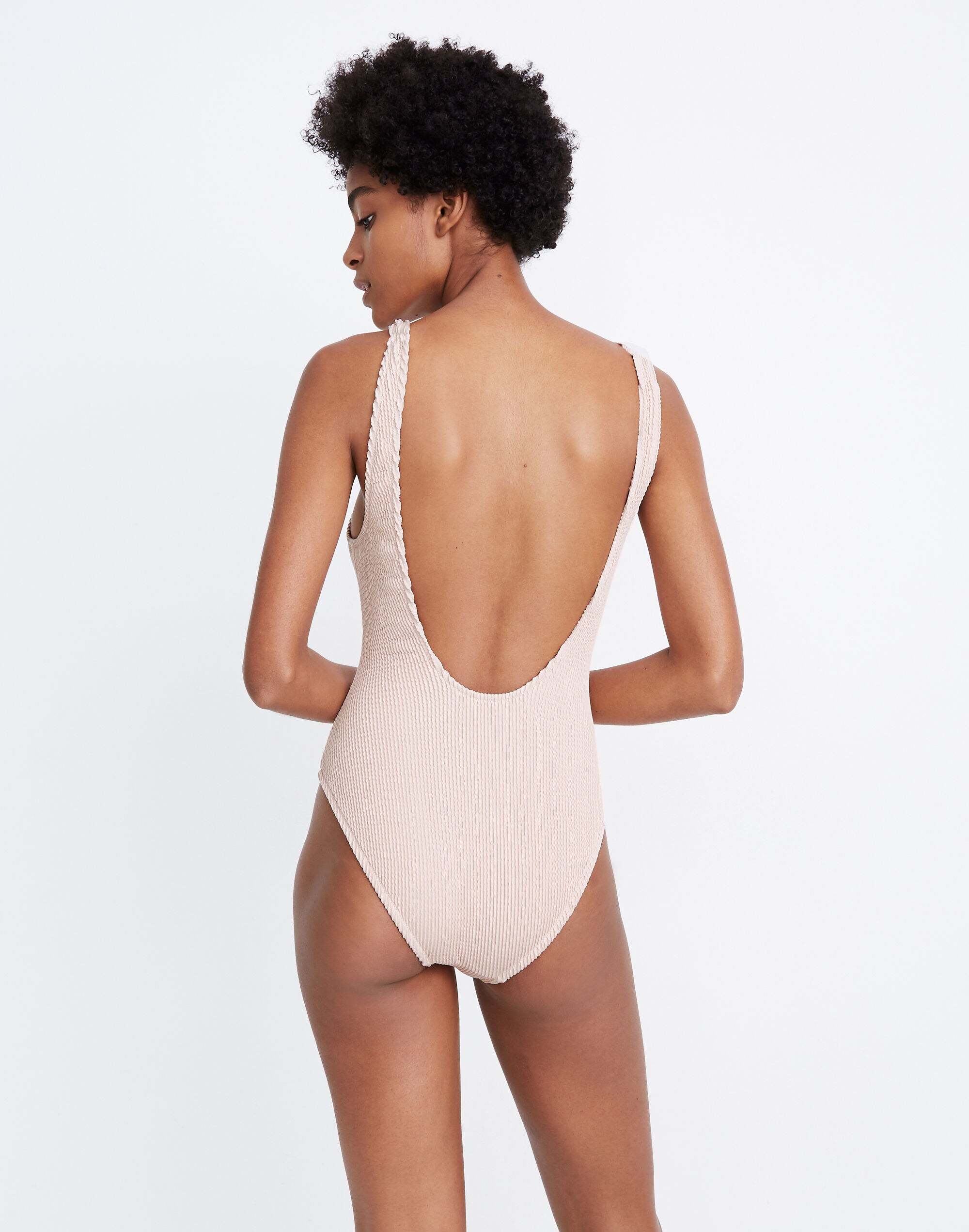 Madewell Second Wave Textured Tank One-Piece Swimsuit