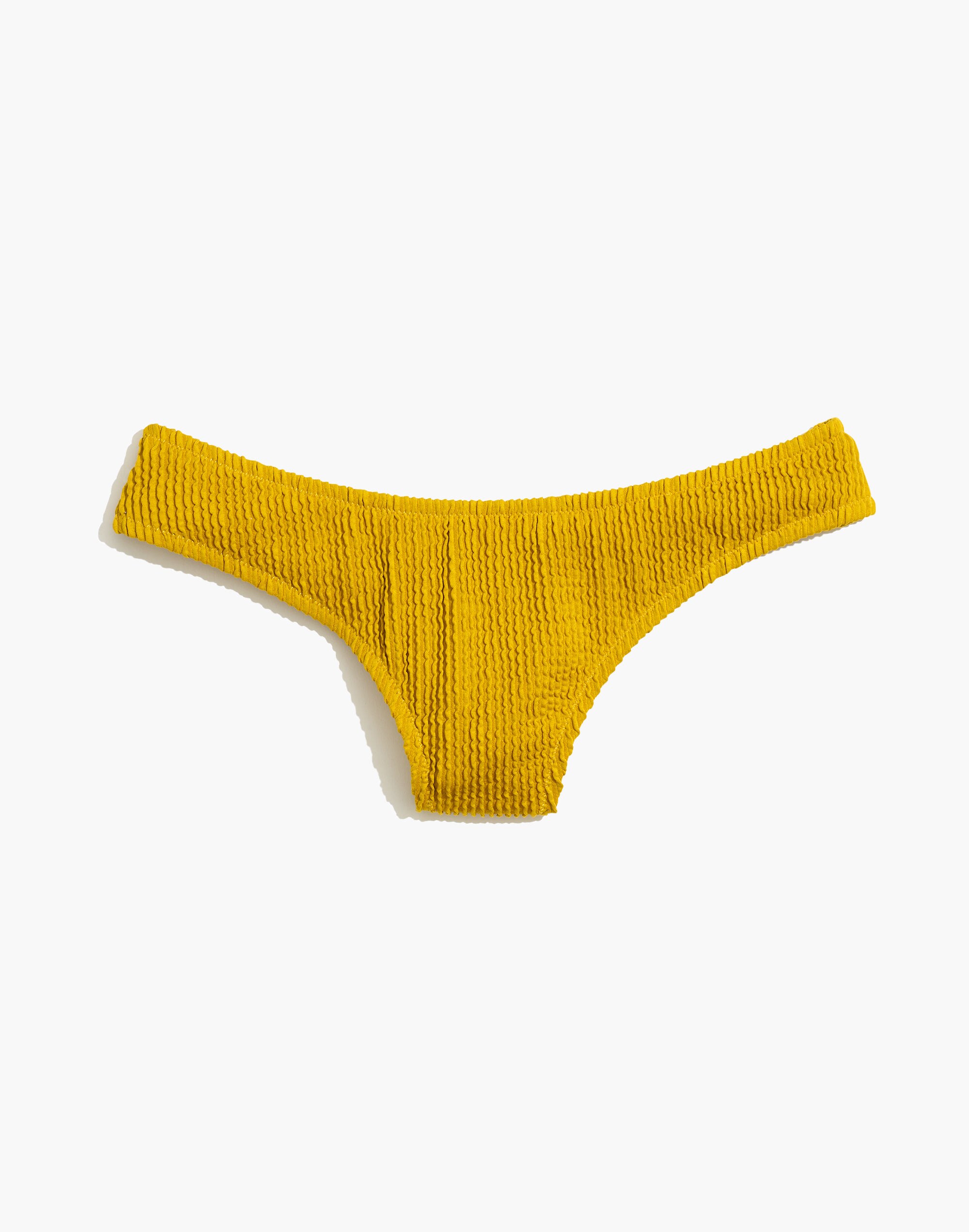 Madewell Second Wave Textured Curved-Waist Bikini Bottom