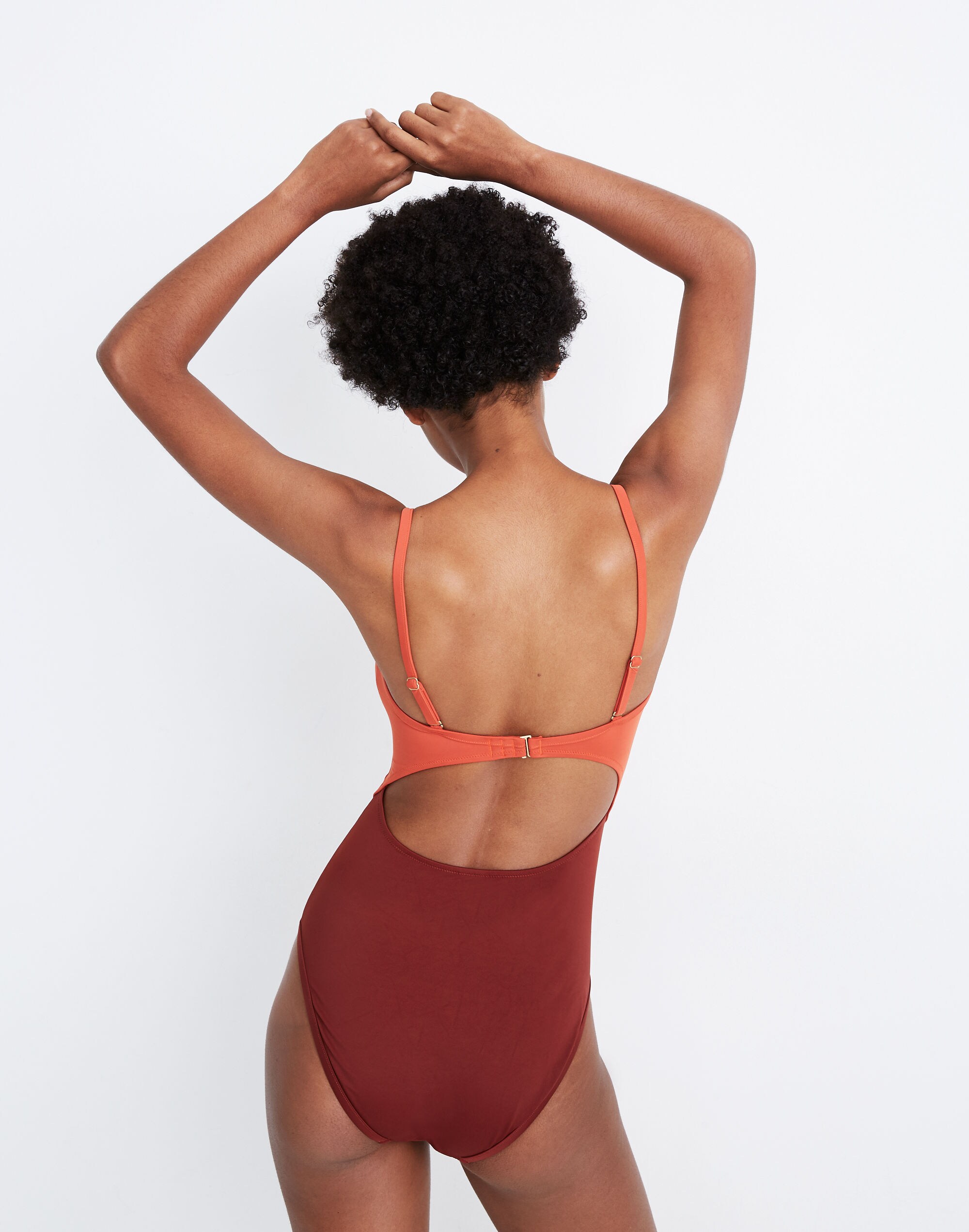 Madewell Second Wave Cutout One-Piece Swimsuit in Colorblock