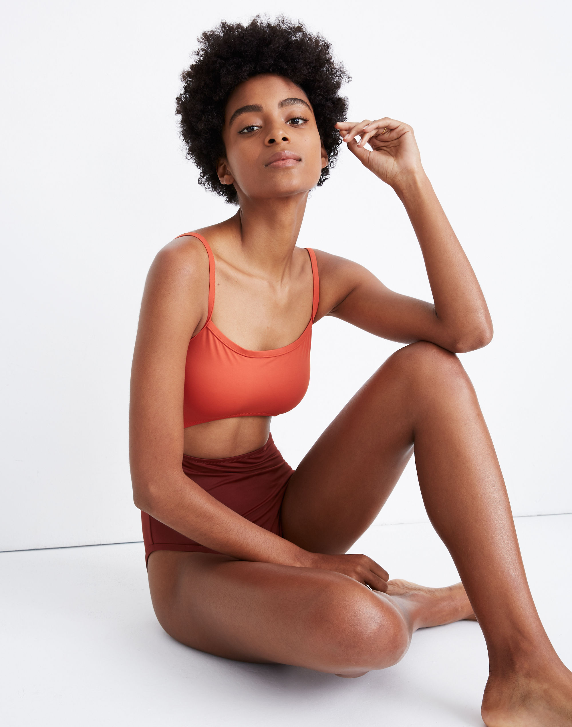 Madewell Second Wave Cutout One-Piece Swimsuit in Colorblock