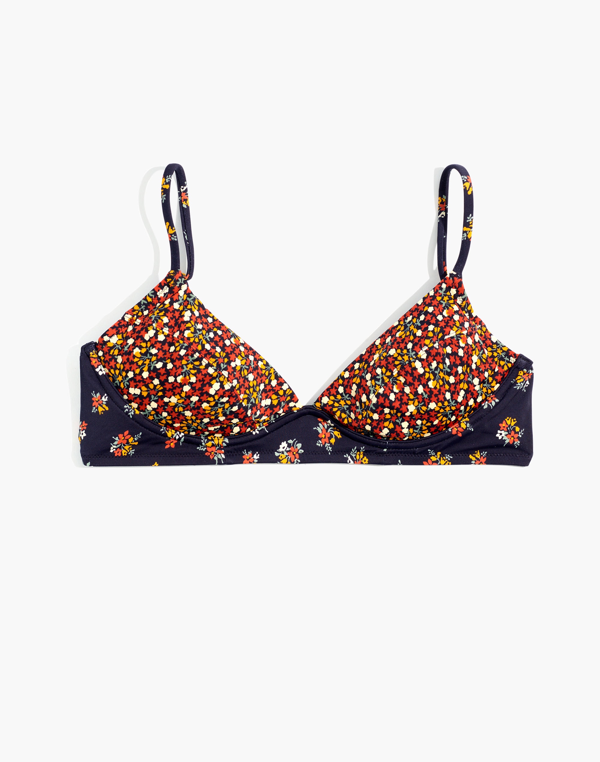 Madewell Second Wave Structured Bralette Bikini Top in Little Lilies Mix
