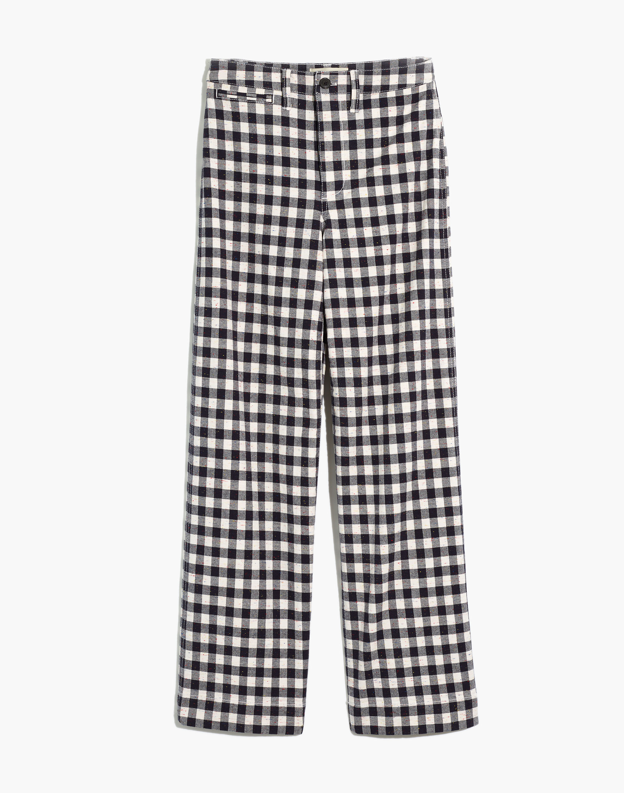 Slim Emmett Wide-Leg Pants in Gingham Check