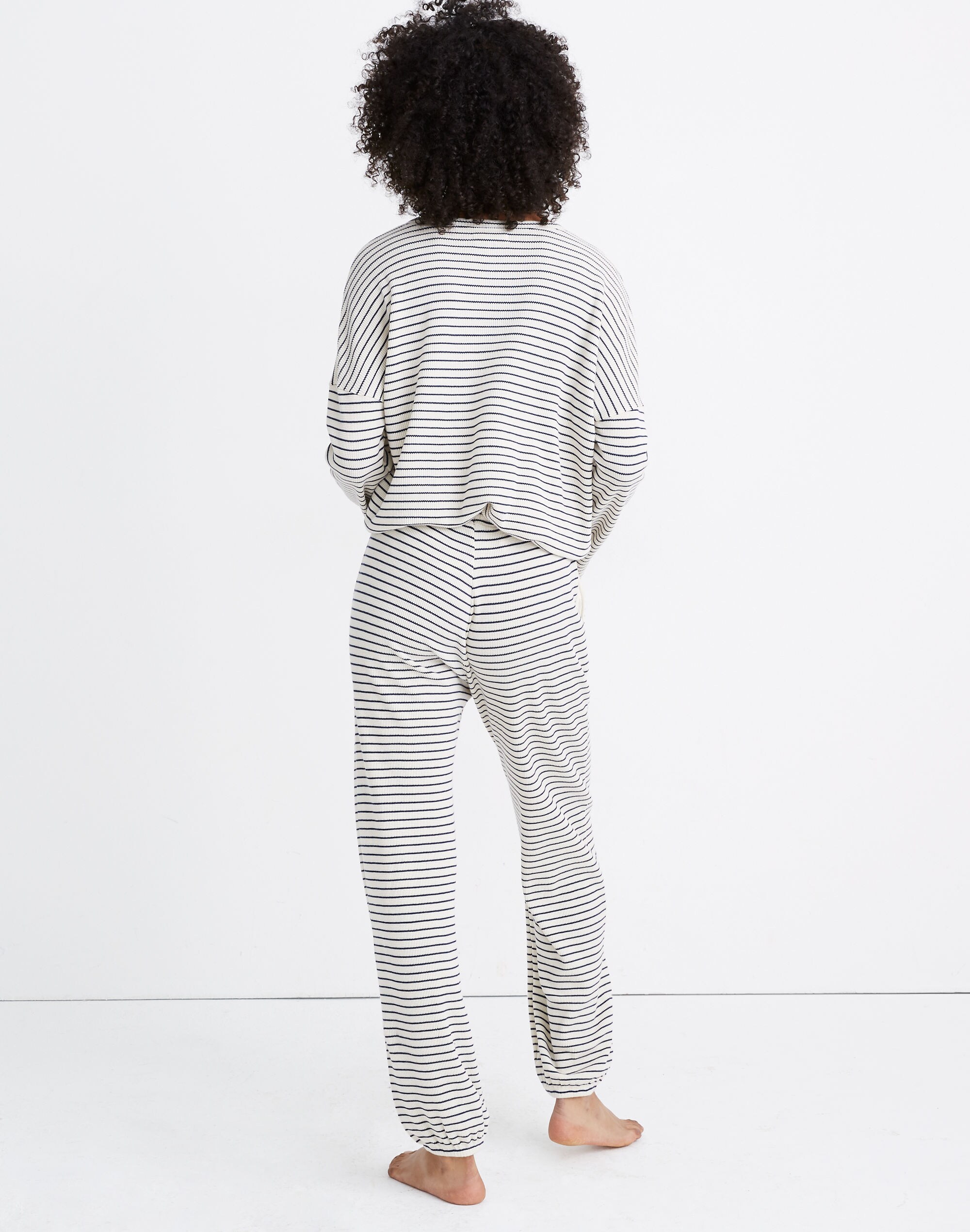 Waffle Knit Pajama Pants in Stripe