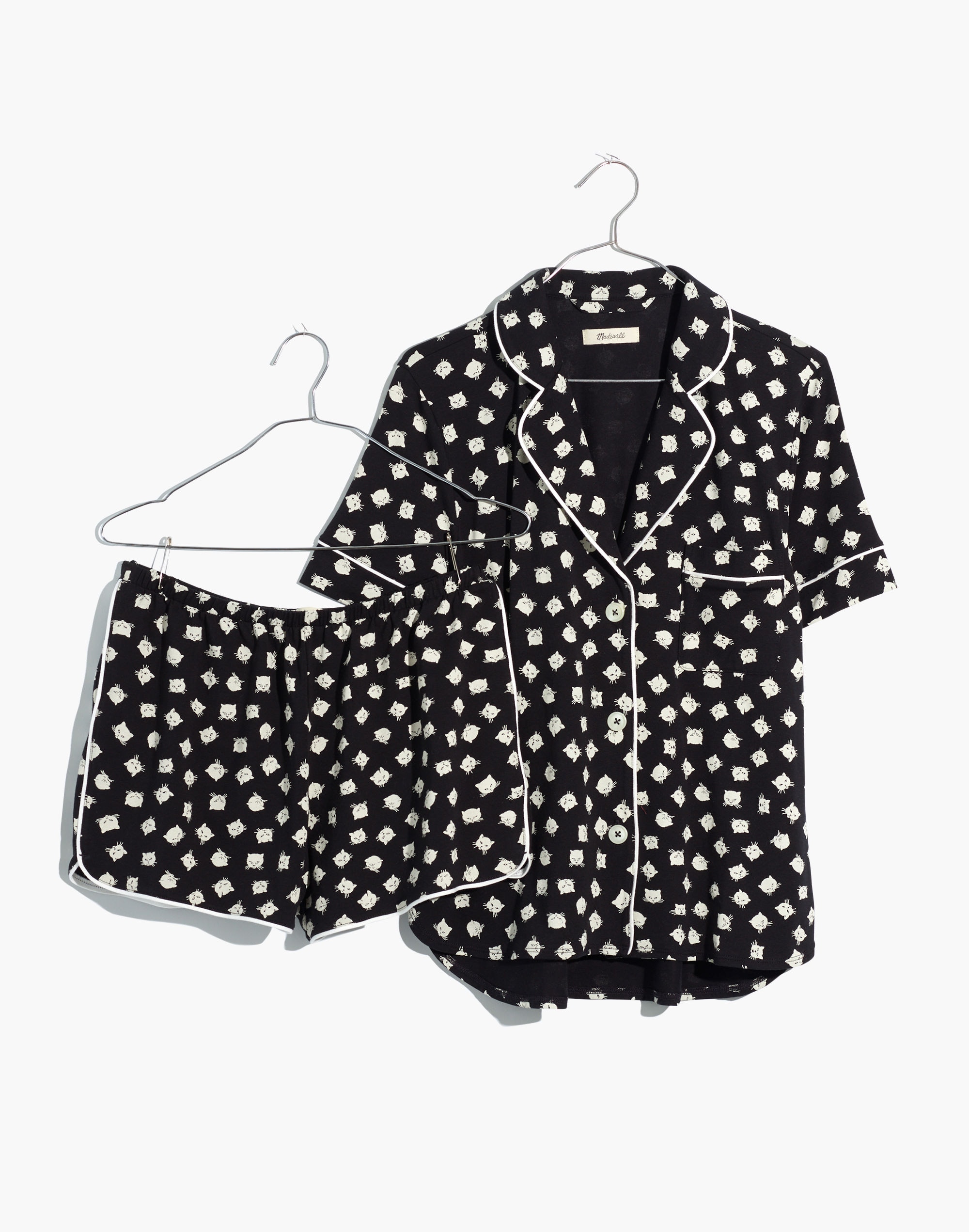 Knit Bedtime Pajama Set in Cat Person