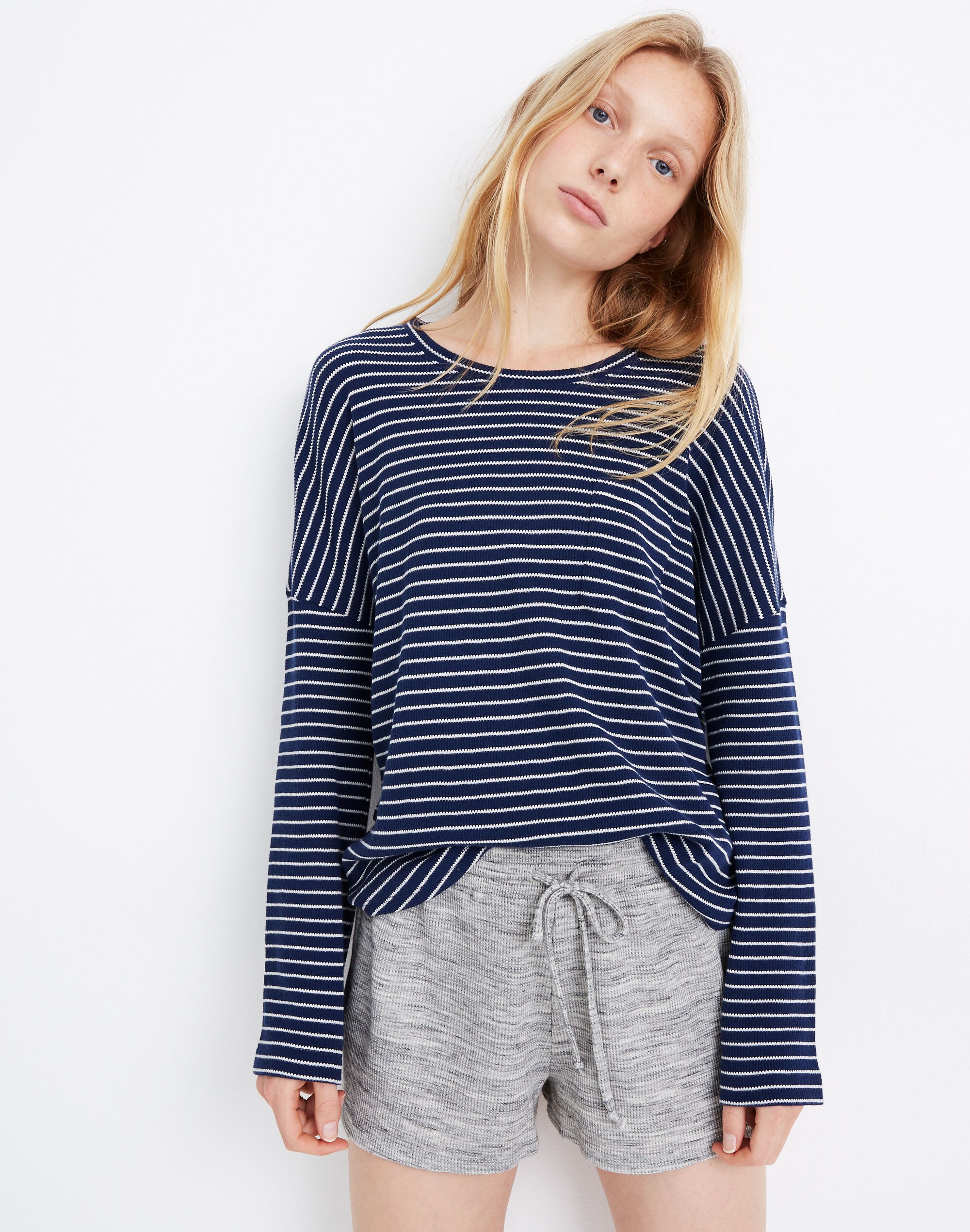 Waffle Knit Pajama Sweatshorts