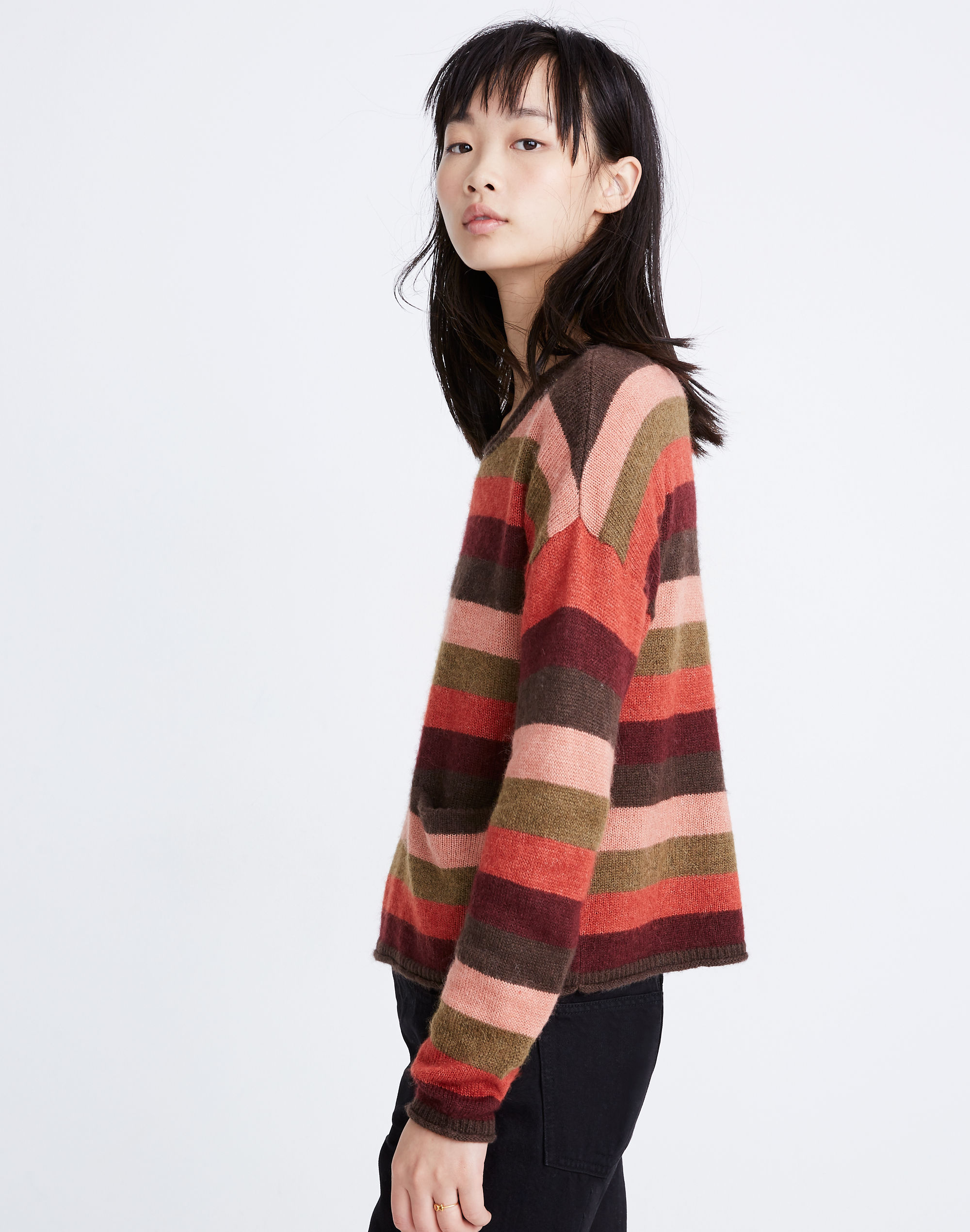 Chelsea Pocket Pullover Sweater in Multi-Stripe