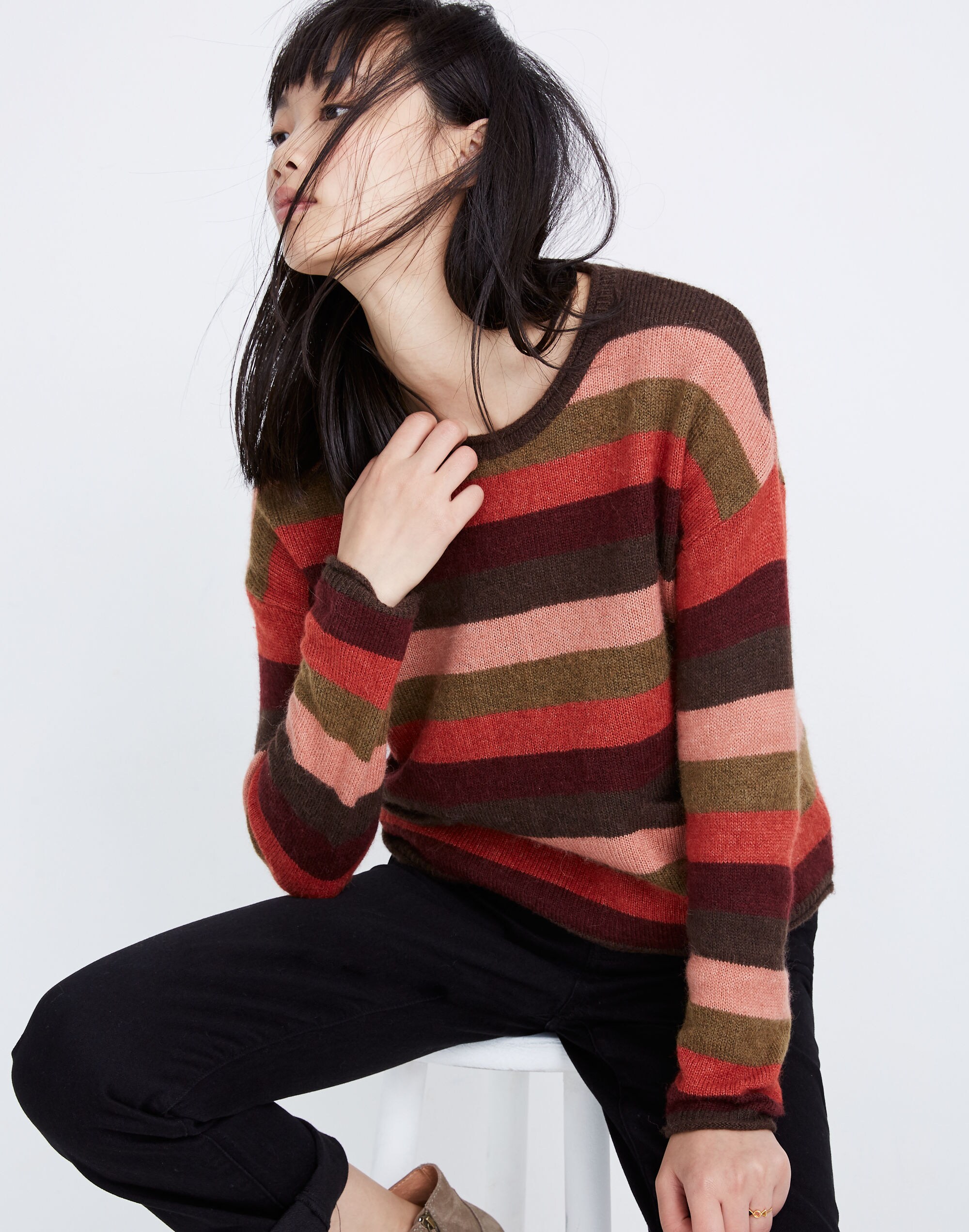 Chelsea Pocket Pullover Sweater in Multi-Stripe