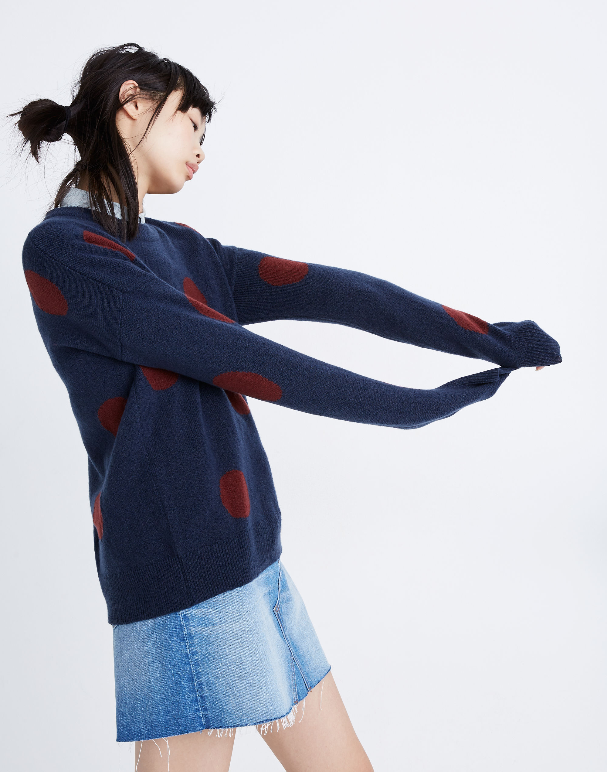 Dot Graystone Pullover Sweater in Coziest Yarn