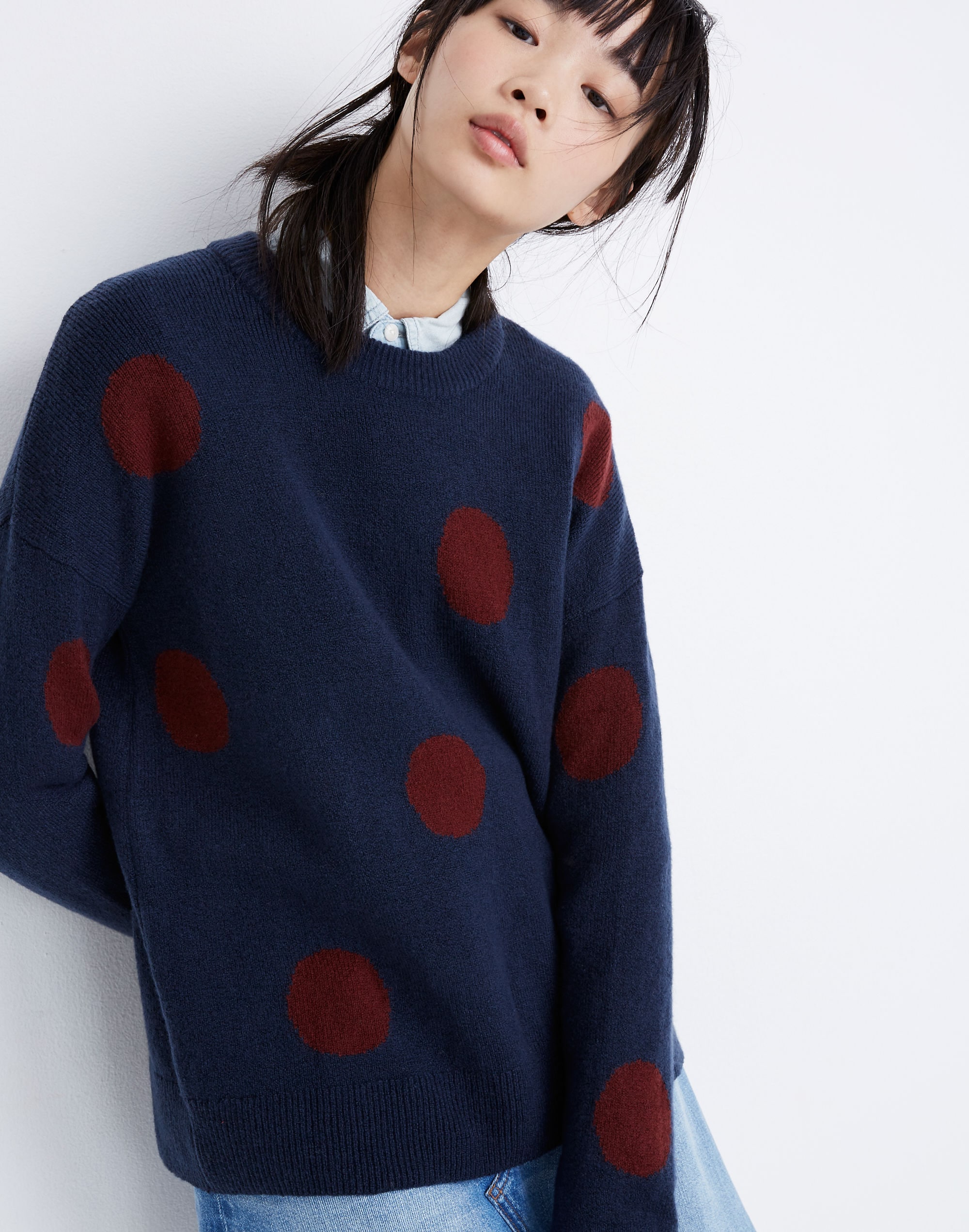 Dot Graystone Pullover Sweater in Coziest Yarn