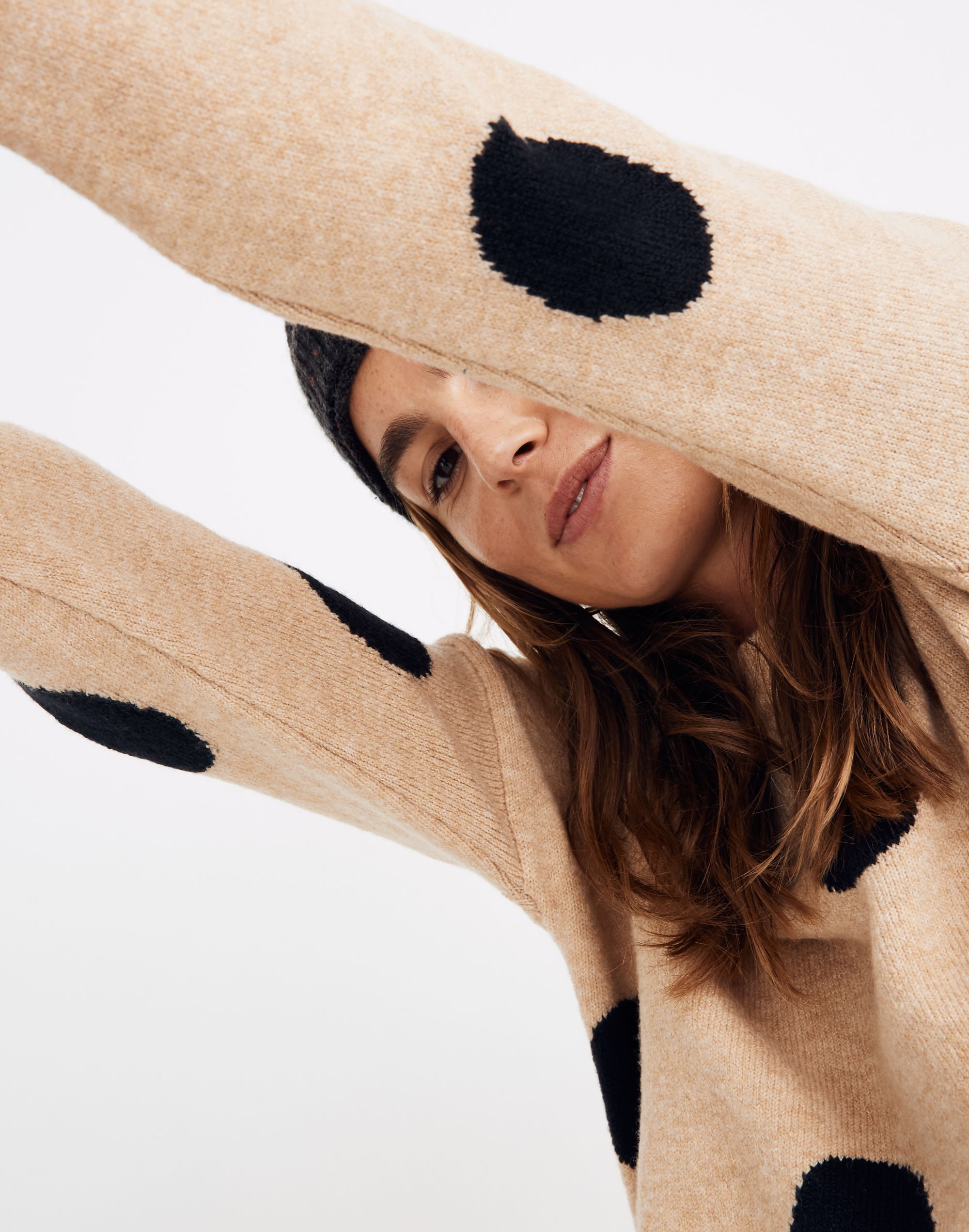 Dot Graystone Pullover Sweater in Coziest Yarn