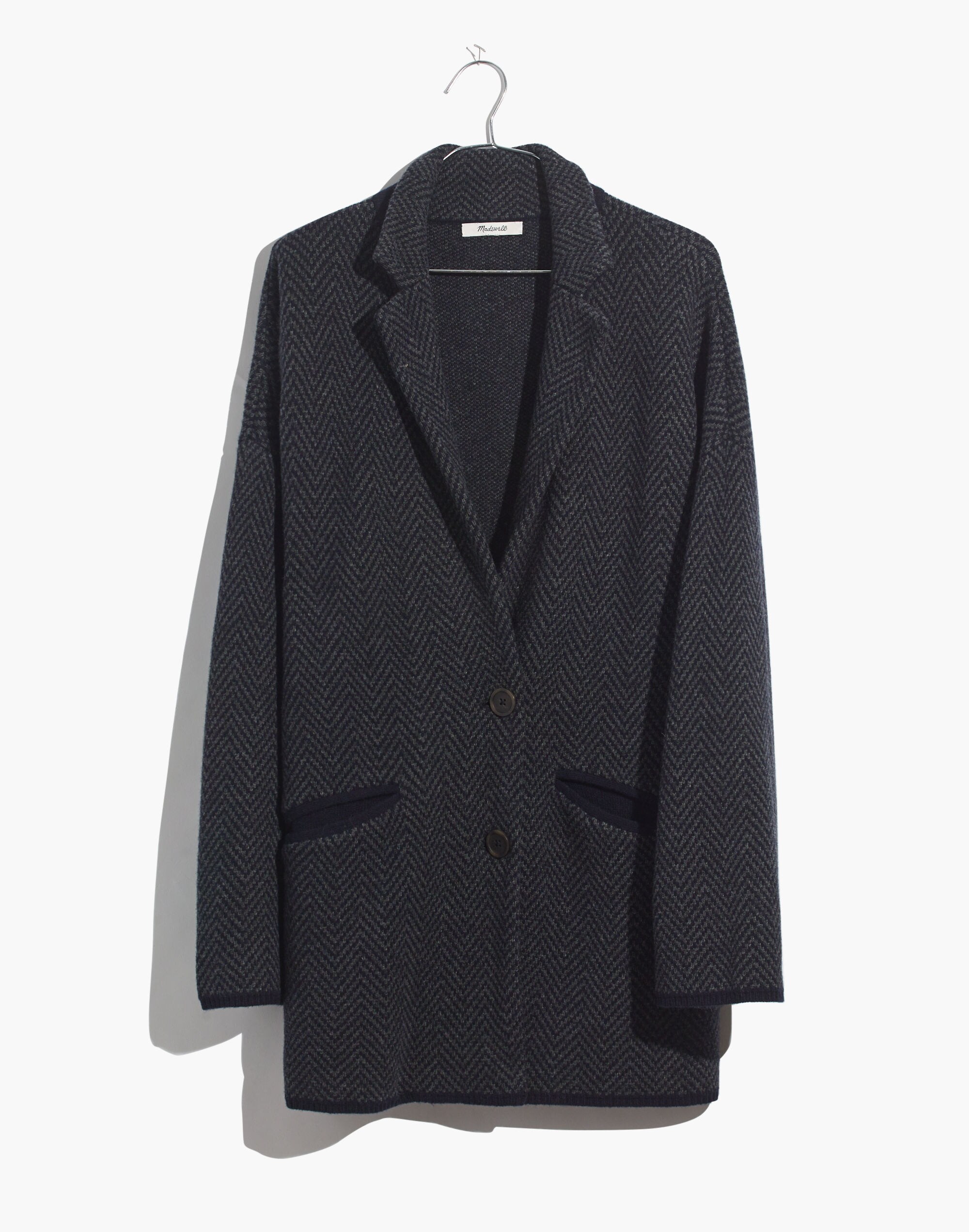 Herringbone Blazer Sweater Jacket